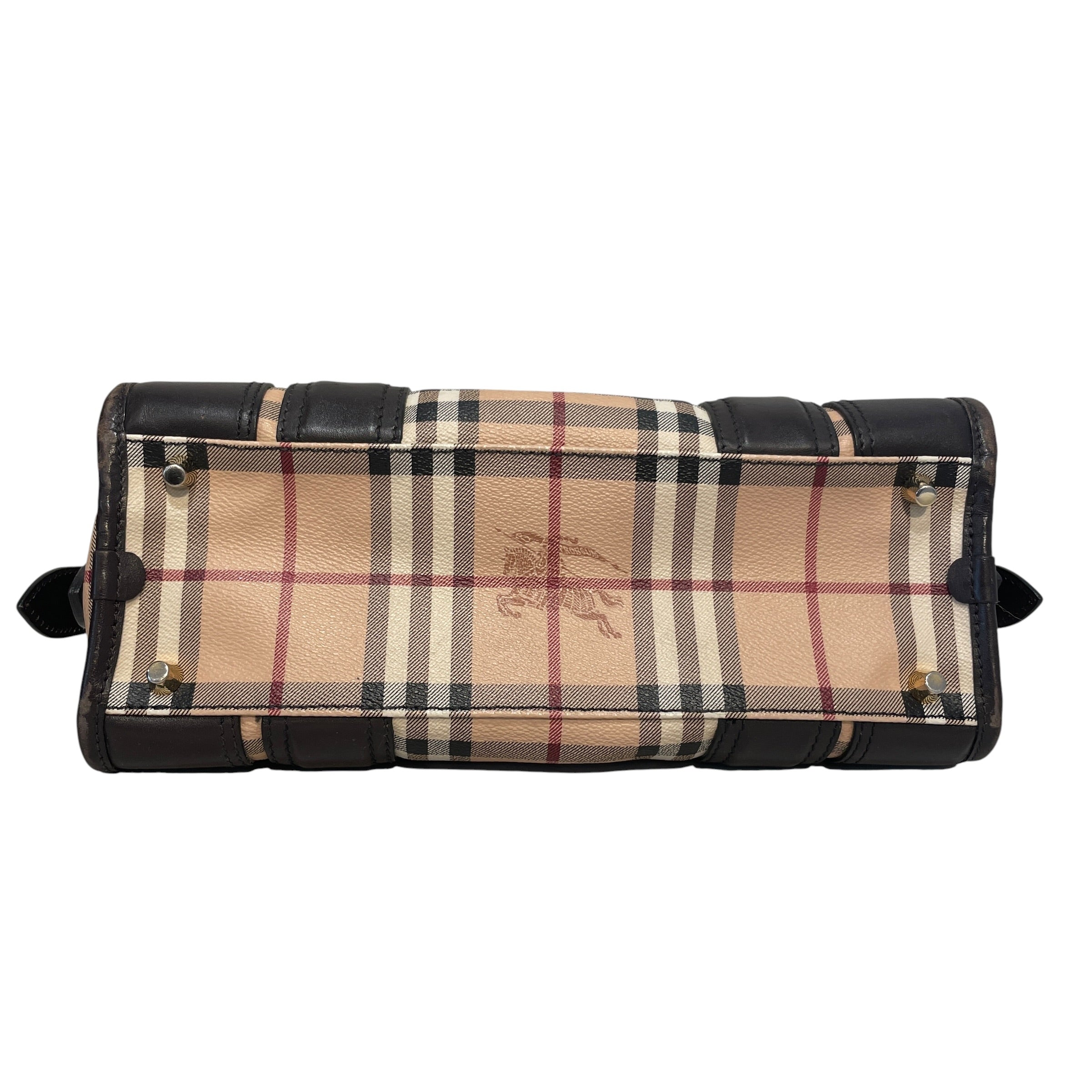 BURBERRY/Cross Body Bag/Plaid/Polyester/BRW/Haymarket Miniford Portrait view 3