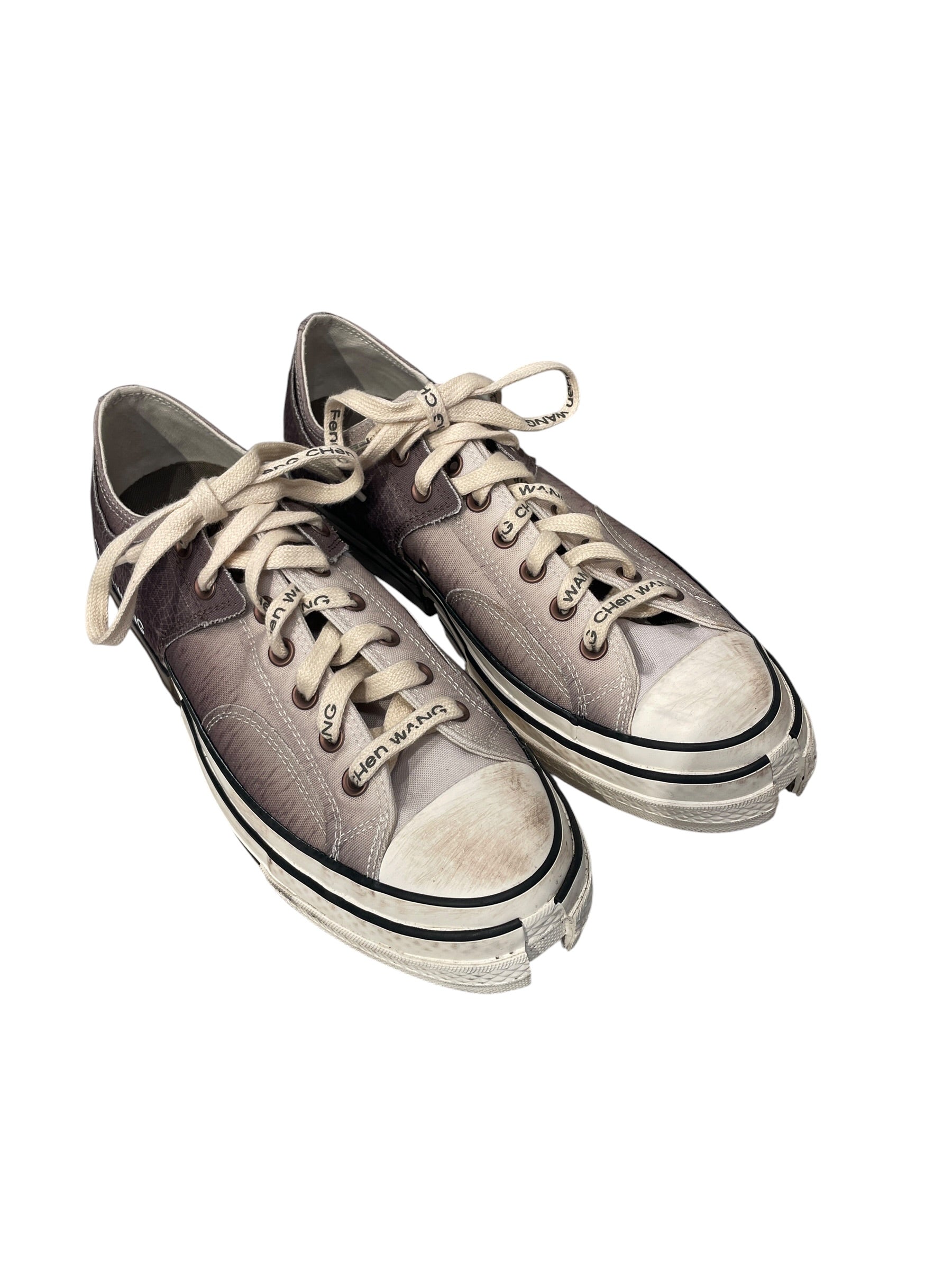 CONVERSE/Feng Chen Wang/Low-Sneakers/US 12/Cotton/GRY/gry/brown all over chunky sole view 1