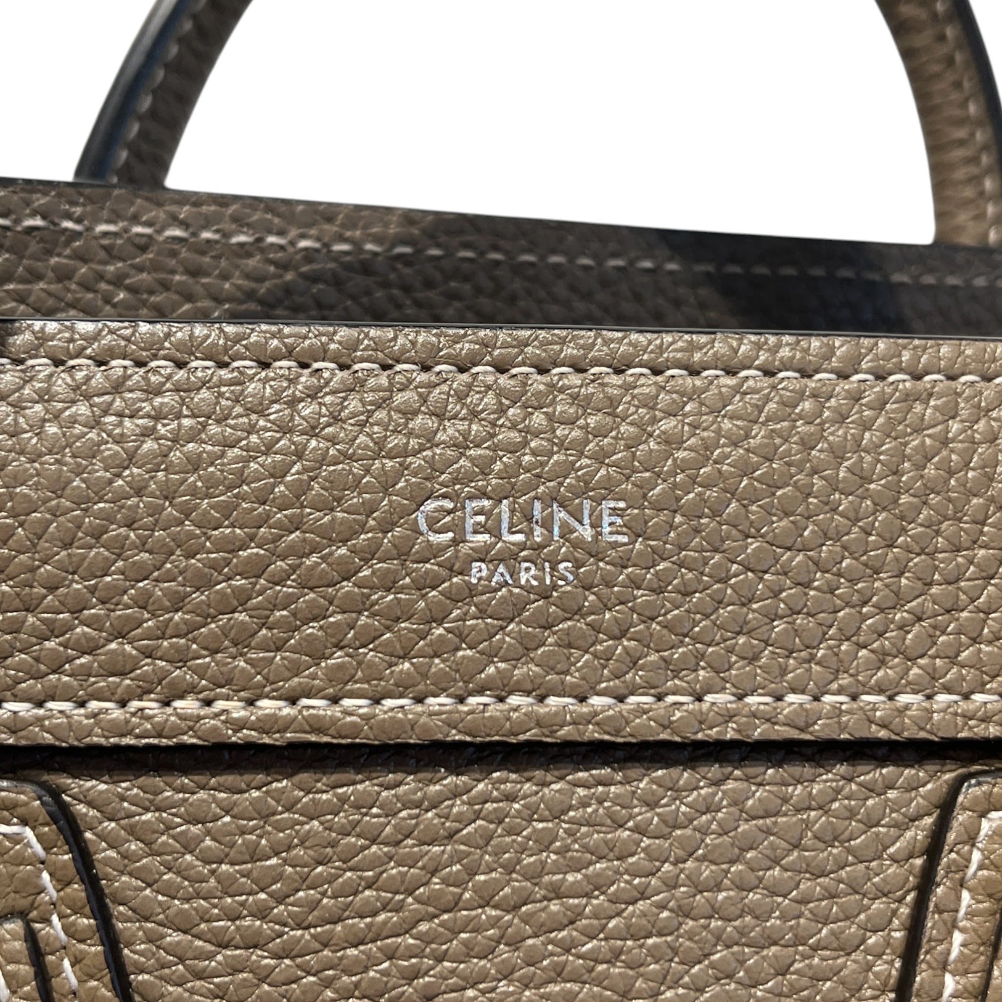 CELINE/Cross Body Bag/Leather/GRY/NANO LUGGAGE BAG view 5