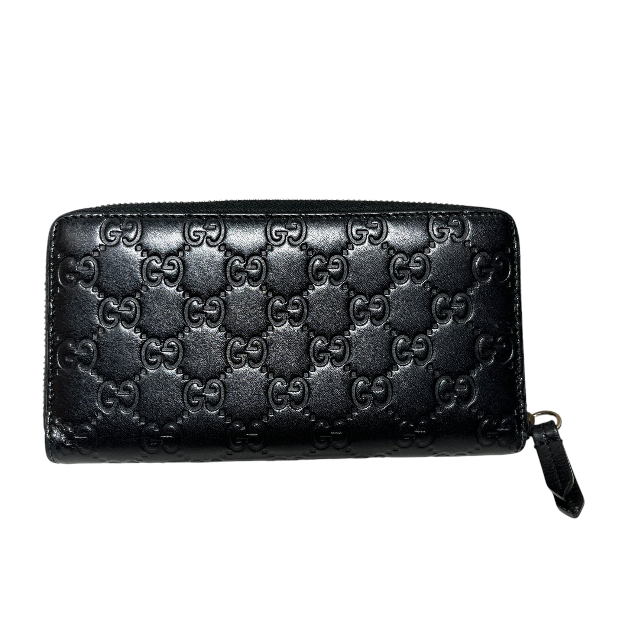GUCCI/Trifold Wallet/Monogram/Leather/BLK/Gold Cat Hardwear view 4