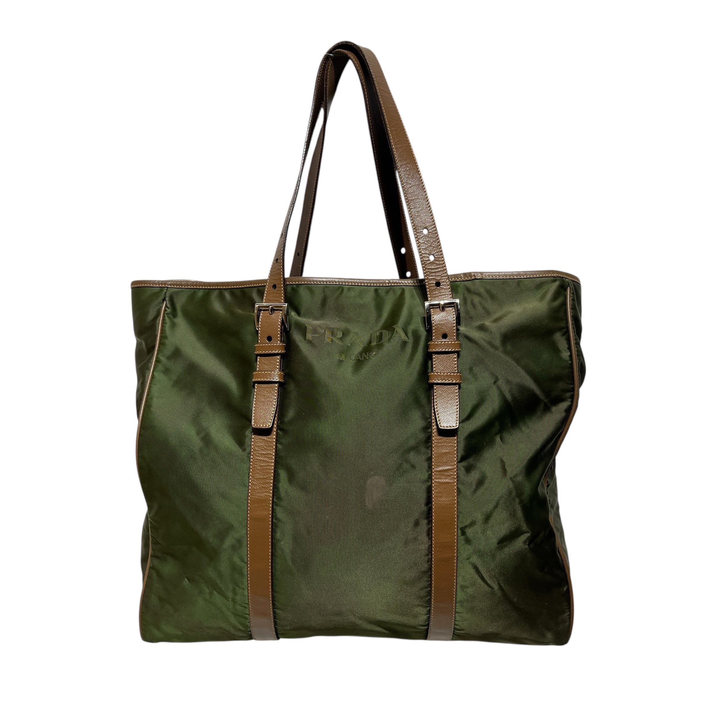 PRADA/Tote Bag/Nylon/GRN/green tote view 1