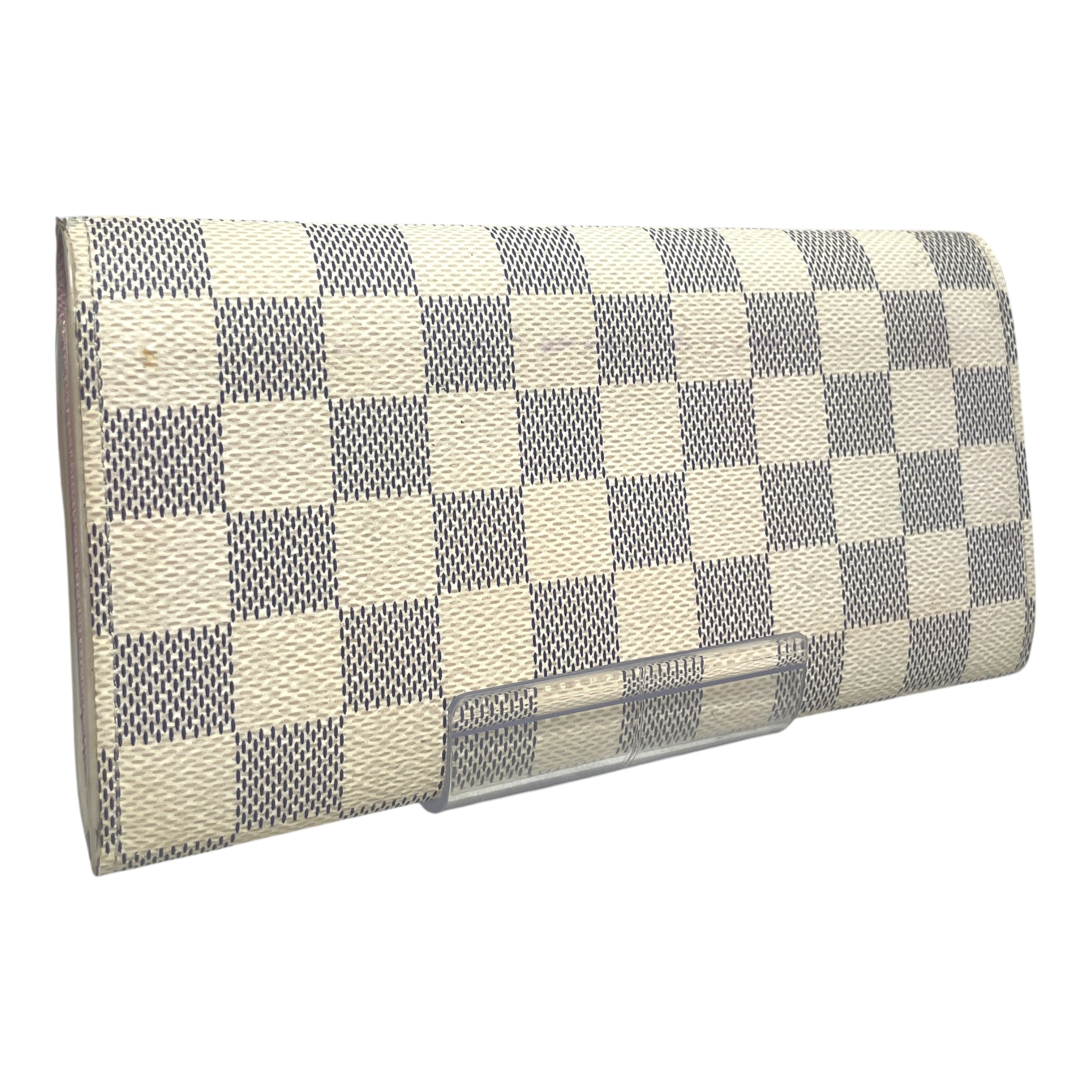 LOUIS VUITTON/Long Wallet/Monogram/Leather/WHT/L's/Damier Azur Emilie Pink Wallet view 2