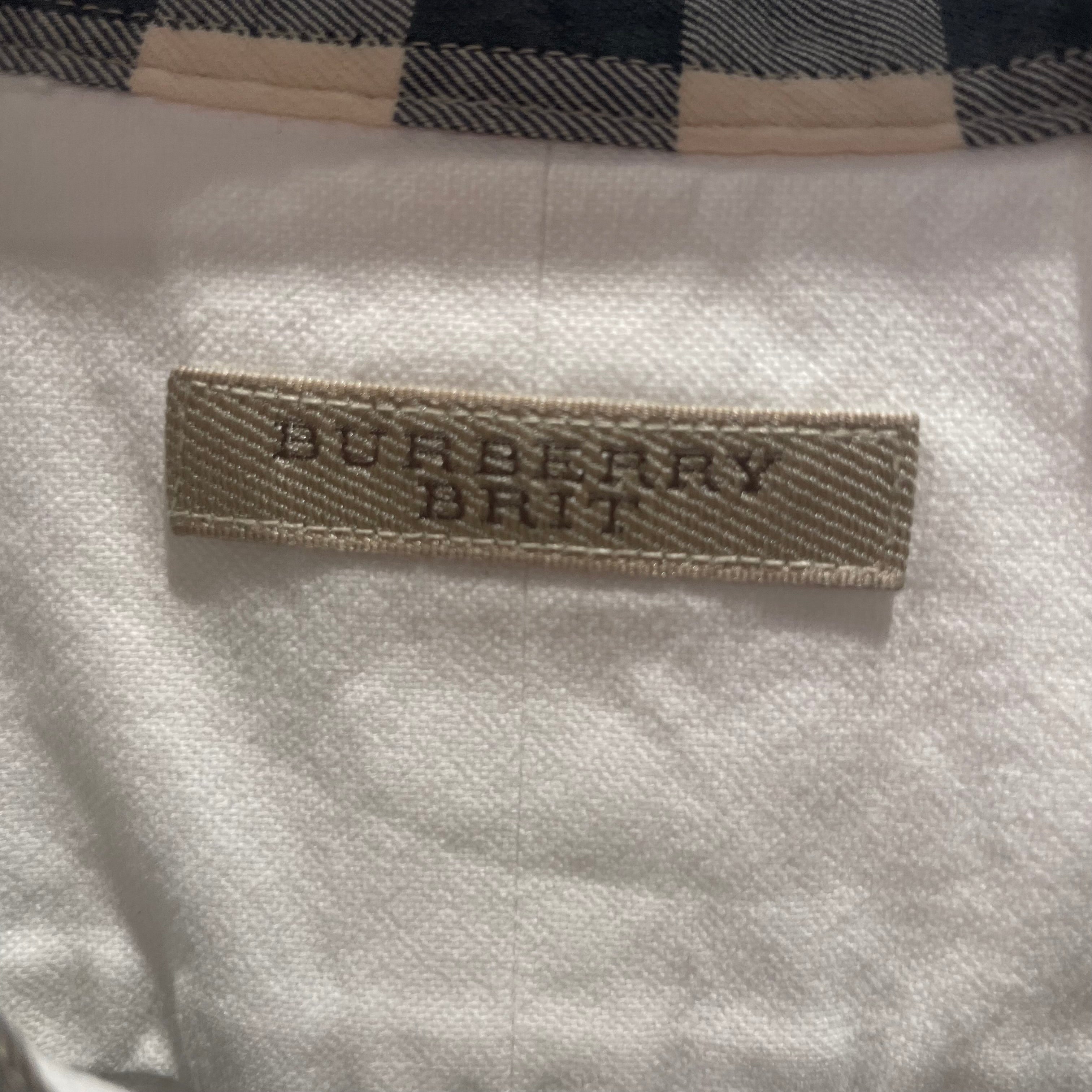 BURBERRY BRIT/Polo Shirt/M/Cotton/WHT/Burberry Signature Check Shirt view 3