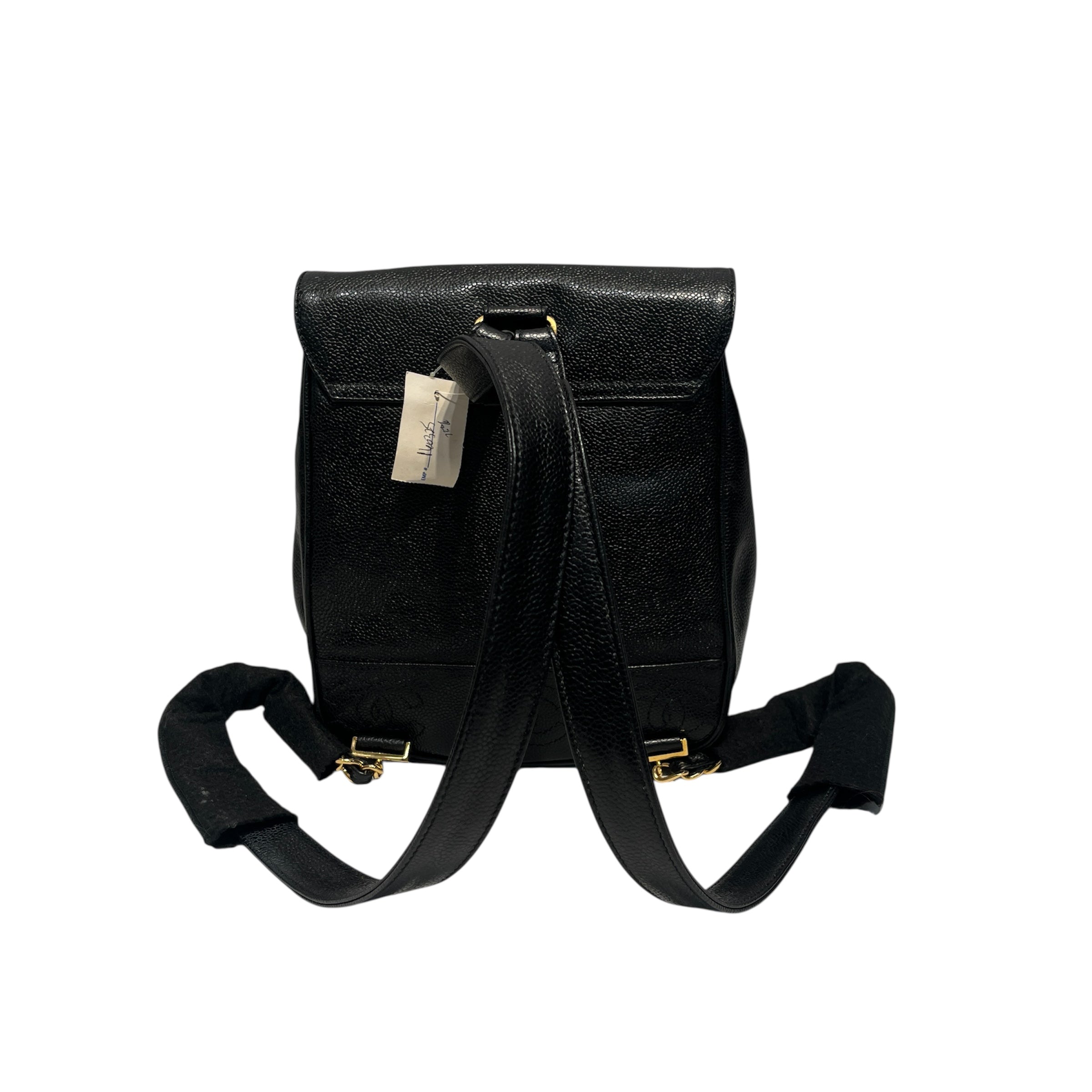 CHANEL/Backpack/Leather/BLK/CAVIAR BACKPACK VTG view 2