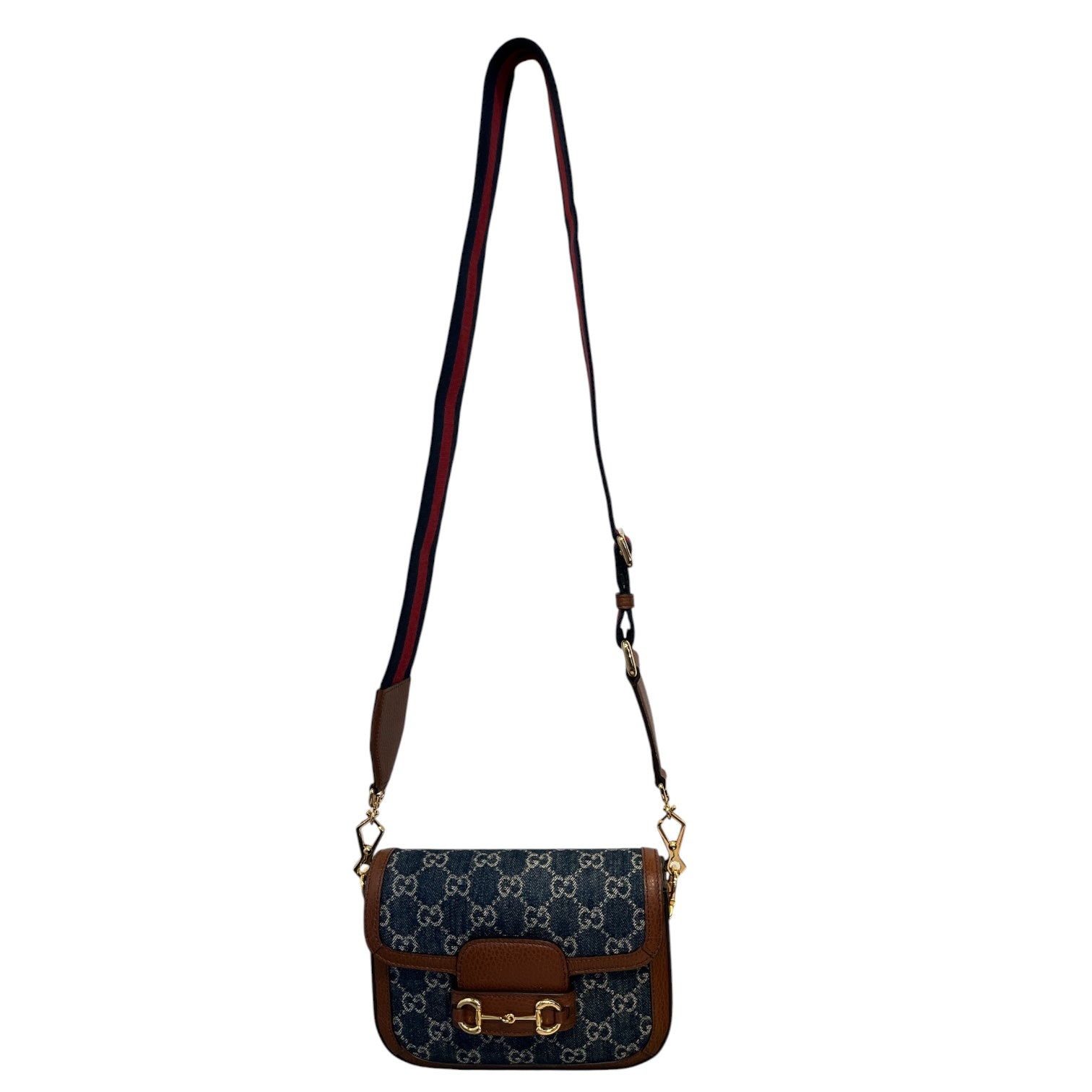 GUCCI/Cross Body Bag/Monogram/BLU/HORSEBIT 1995 CANVAS DENIM view 6