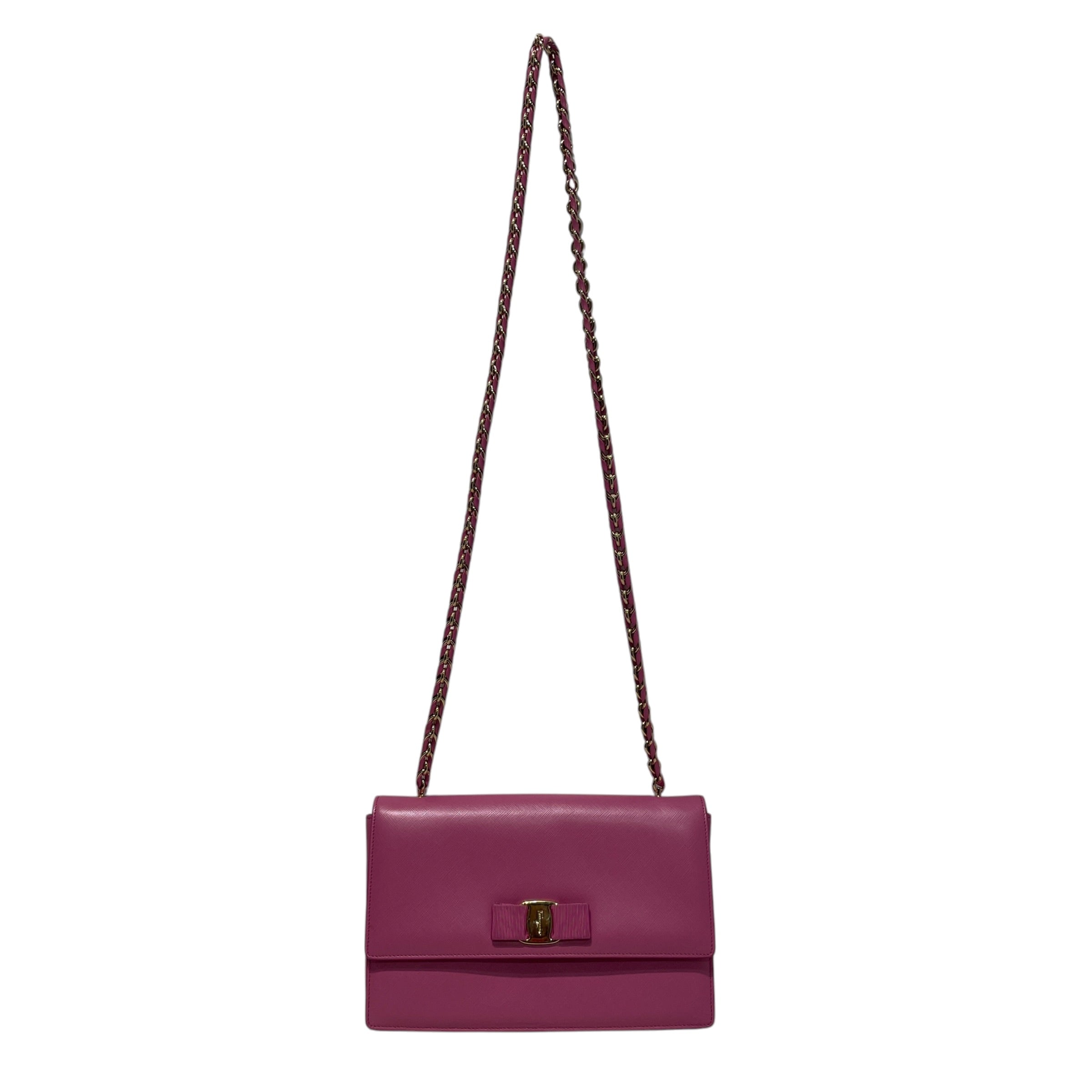 Salvatore Ferragamo/Cross Body Bag/Leather/PNK/Vara Bow Shoulder Bag view 1
