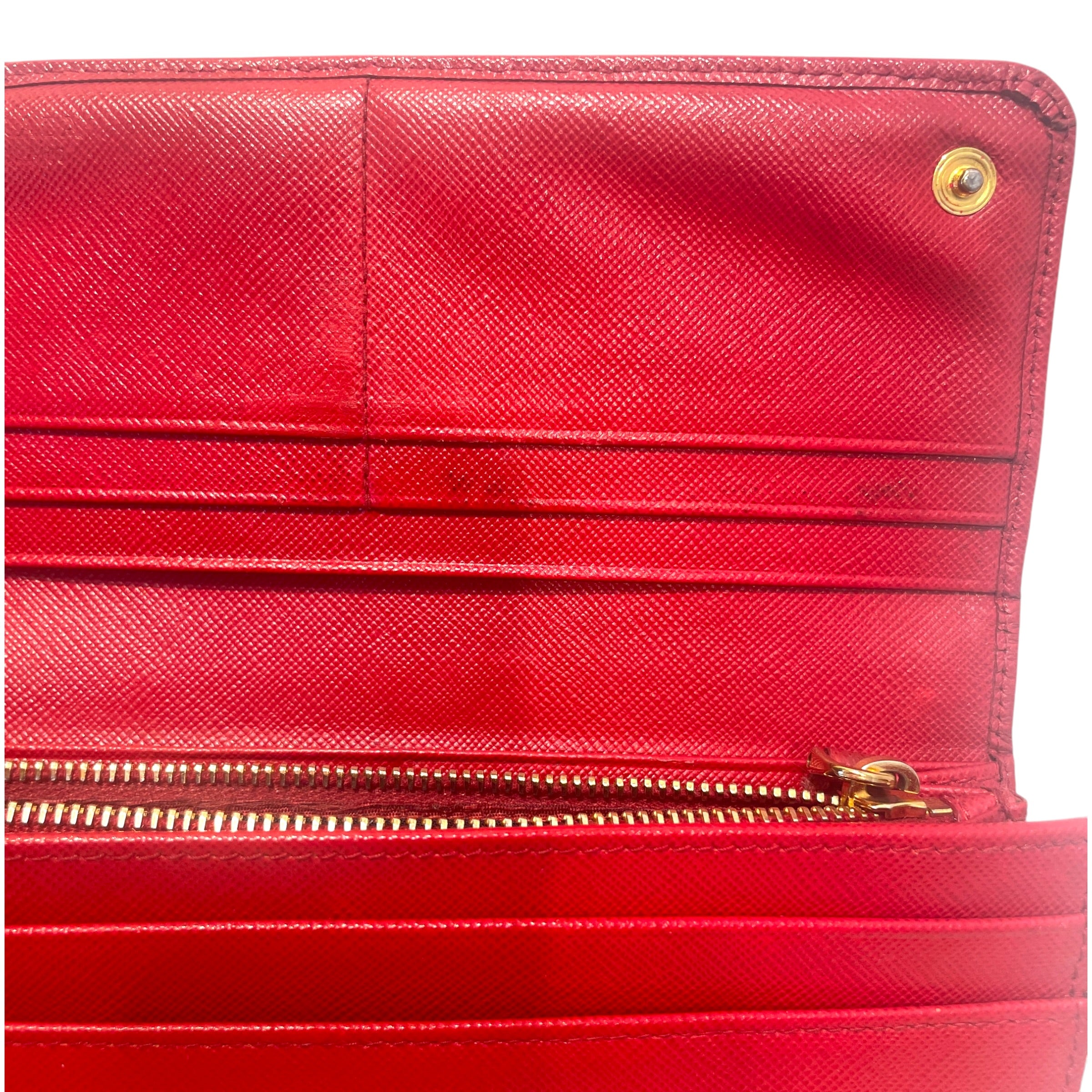 PRADA/Long Wallet/Leather/RED/L's/Saffiano Bow Continental Long view 3