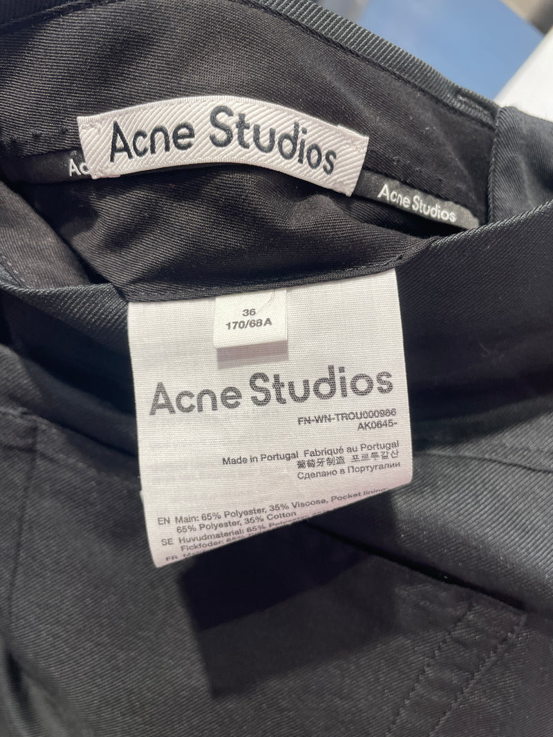 Acne Studios/Straight Pants/36/Polyester/BLK/
