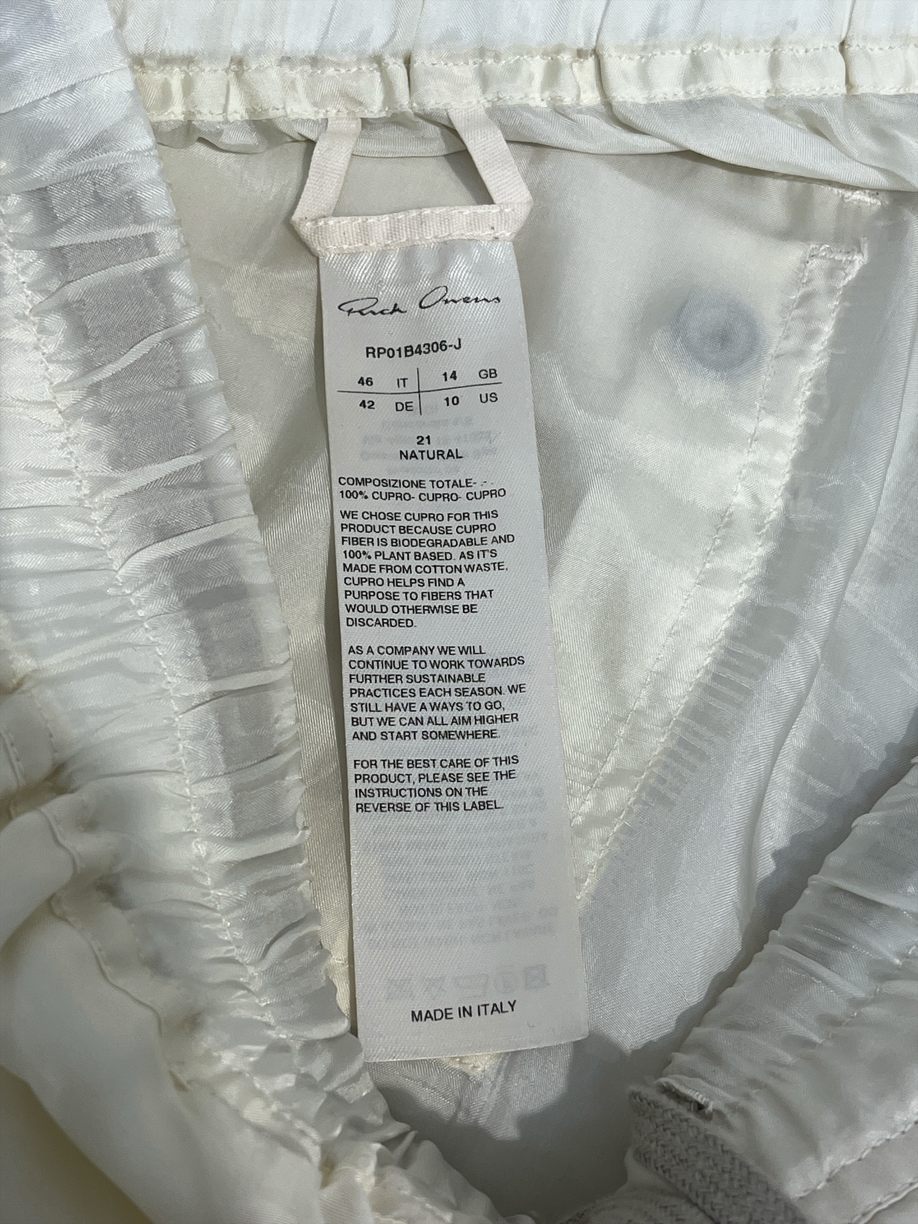 Rick Owens/Pants/10/Nylon/IVR/PARASCHUTE view 4