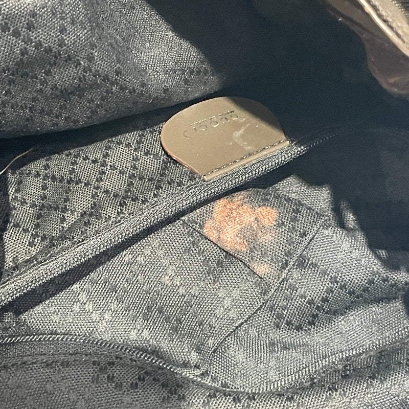 GUCCI/Hand Bag/M/Nylon/BRW/Bamboo Handle Nylon Bag