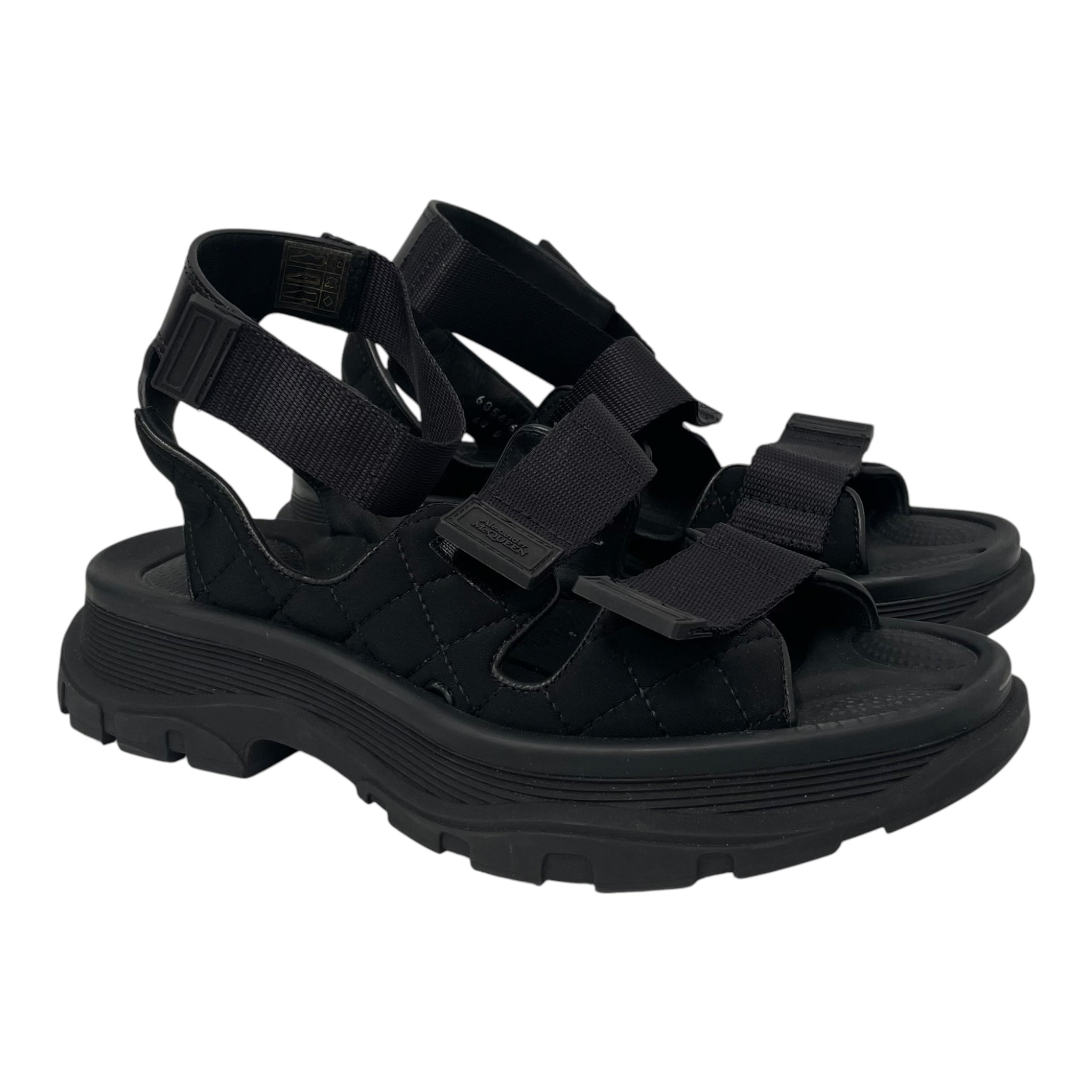 Alexander McQueen/Sandals/US 8.5/Nylon/BLK/3STRAP view 1
