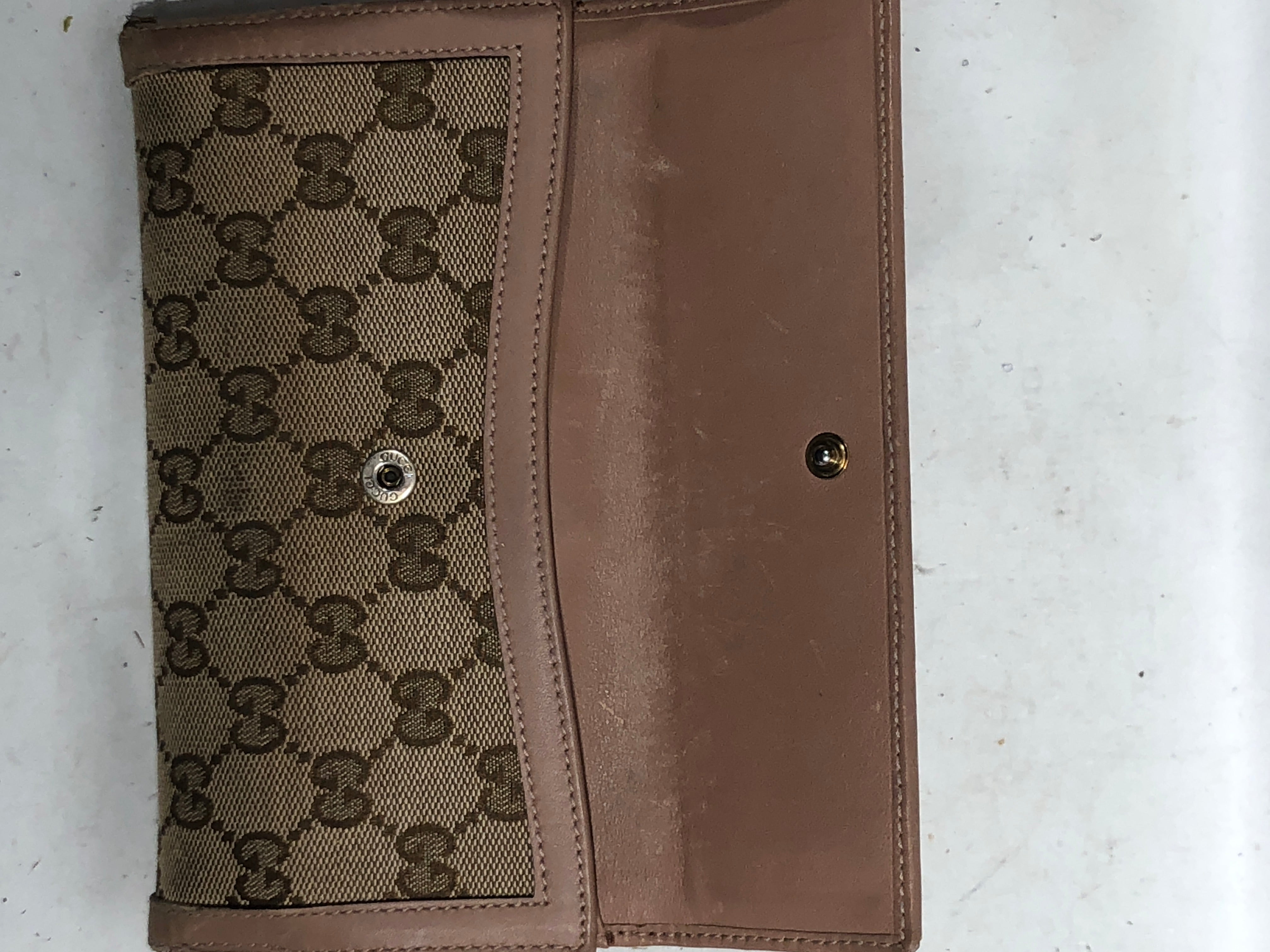 GUCCI/Trifold Wallet/Monogram/Cotton/BRW/L's/ view 4
