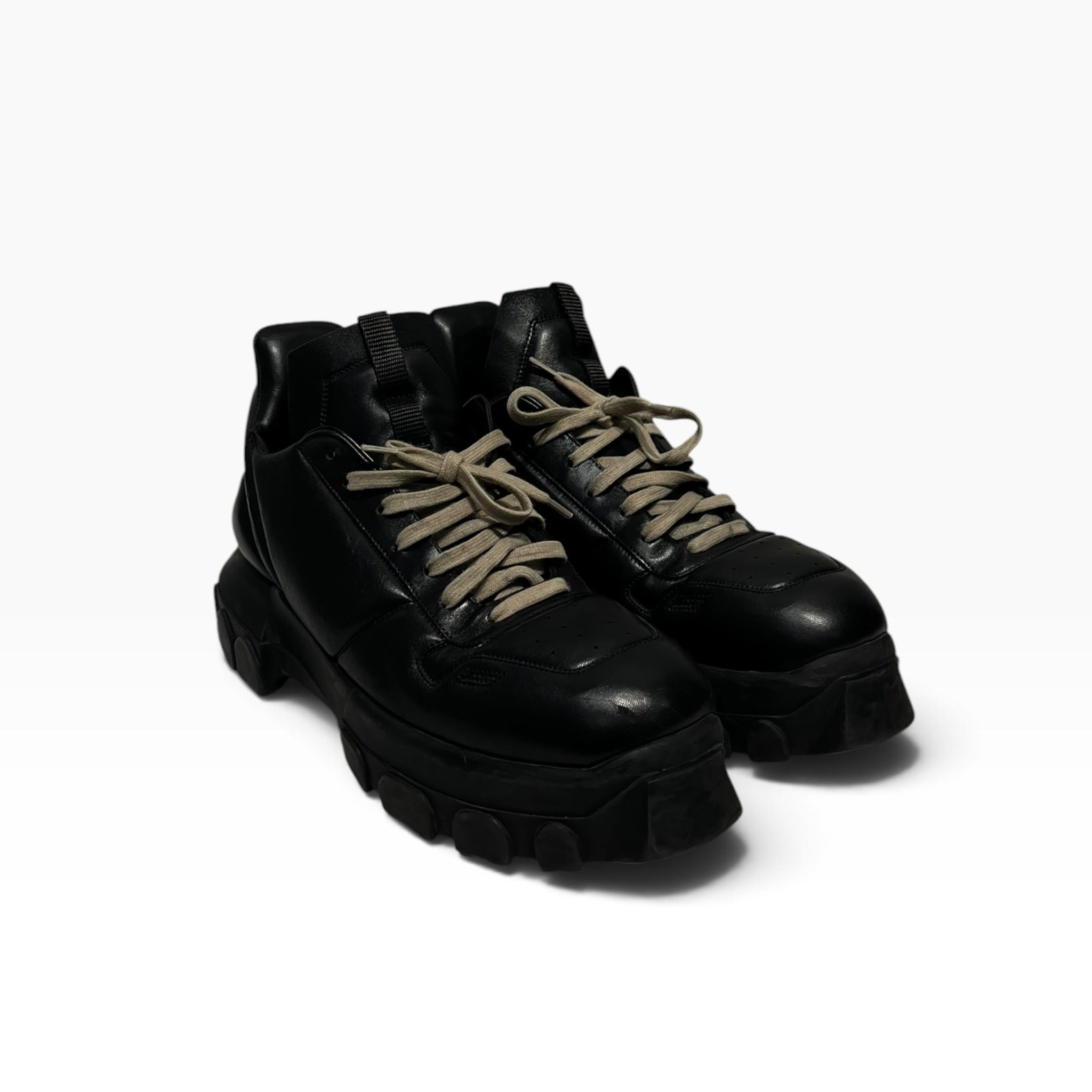 Rick Owens/Low-Sneakers/EU 44/Leather/BLK/Maximal Tractor view 1