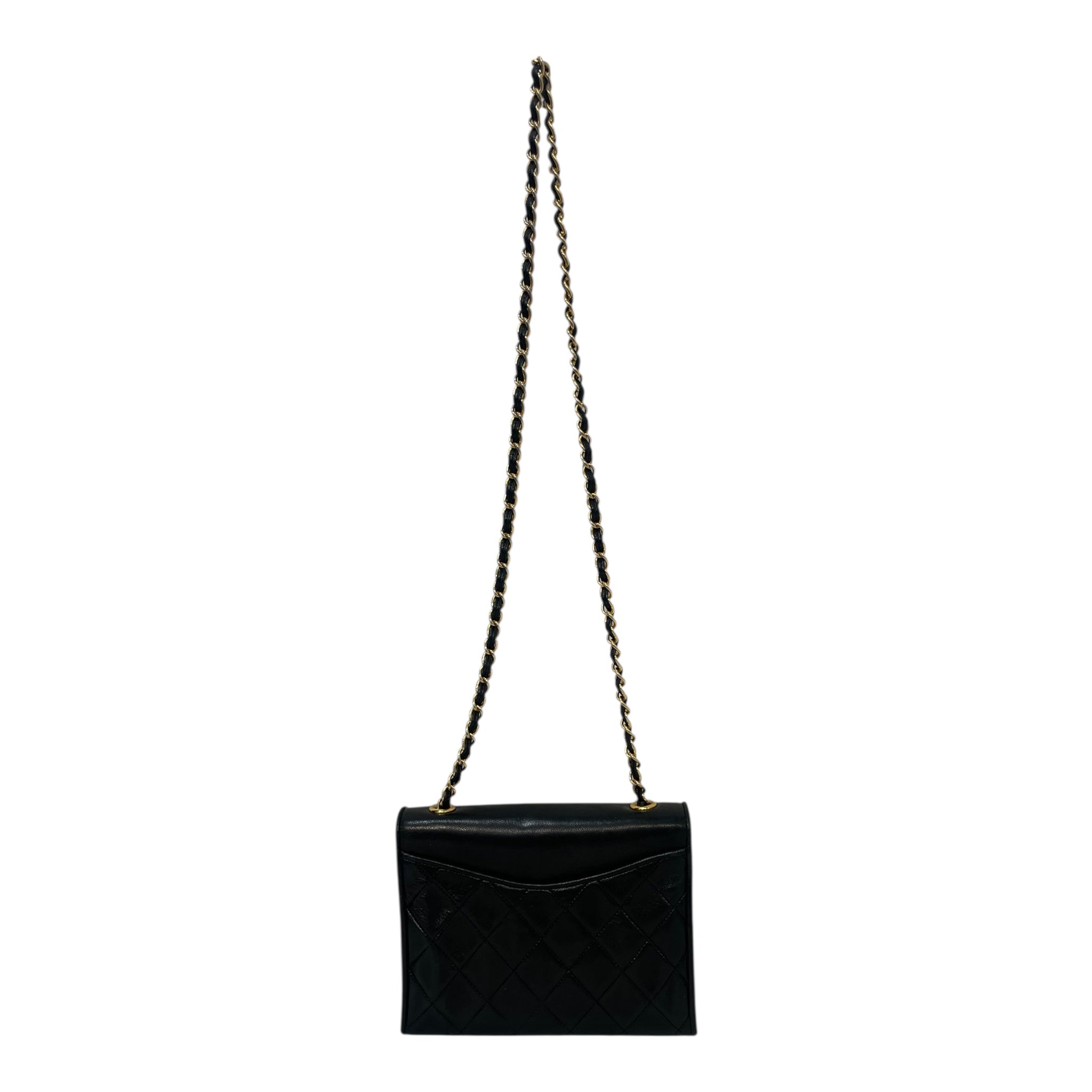 CHANEL/Cross Body Bag/Leather/BLK/Quilted Matelasse view 2