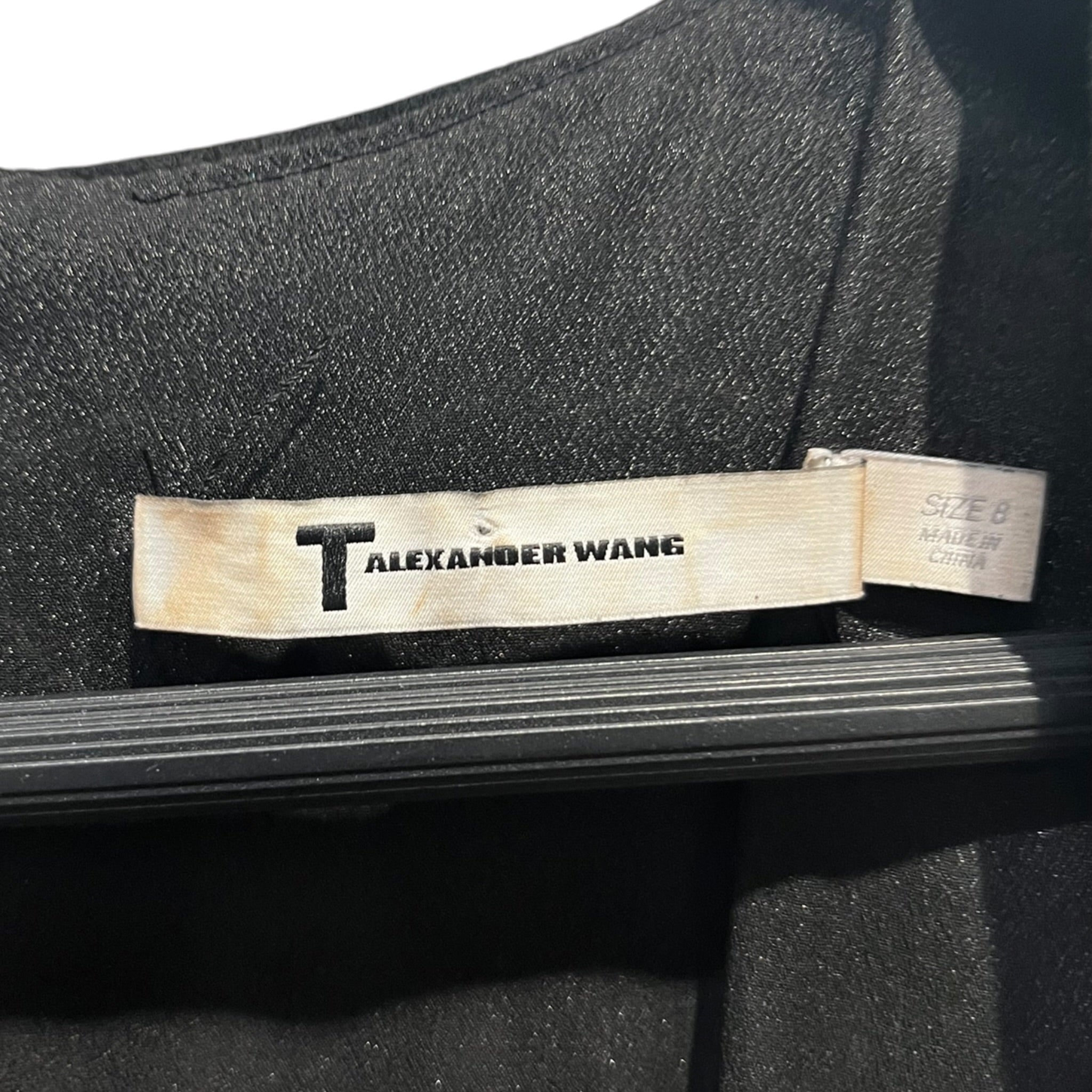 T by ALEXANDER WANG/SL Dress/8/Leather/BLK/CROSS TOP / LEATHER BOTTOM view 3