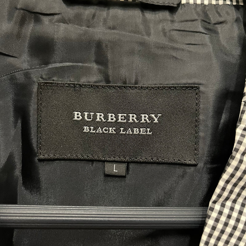 BURBERRY BLACK LABEL/Tailored Jkt/L/Black/Polyester/Gingham Check/BMP13-212-05/BMP13-212-05