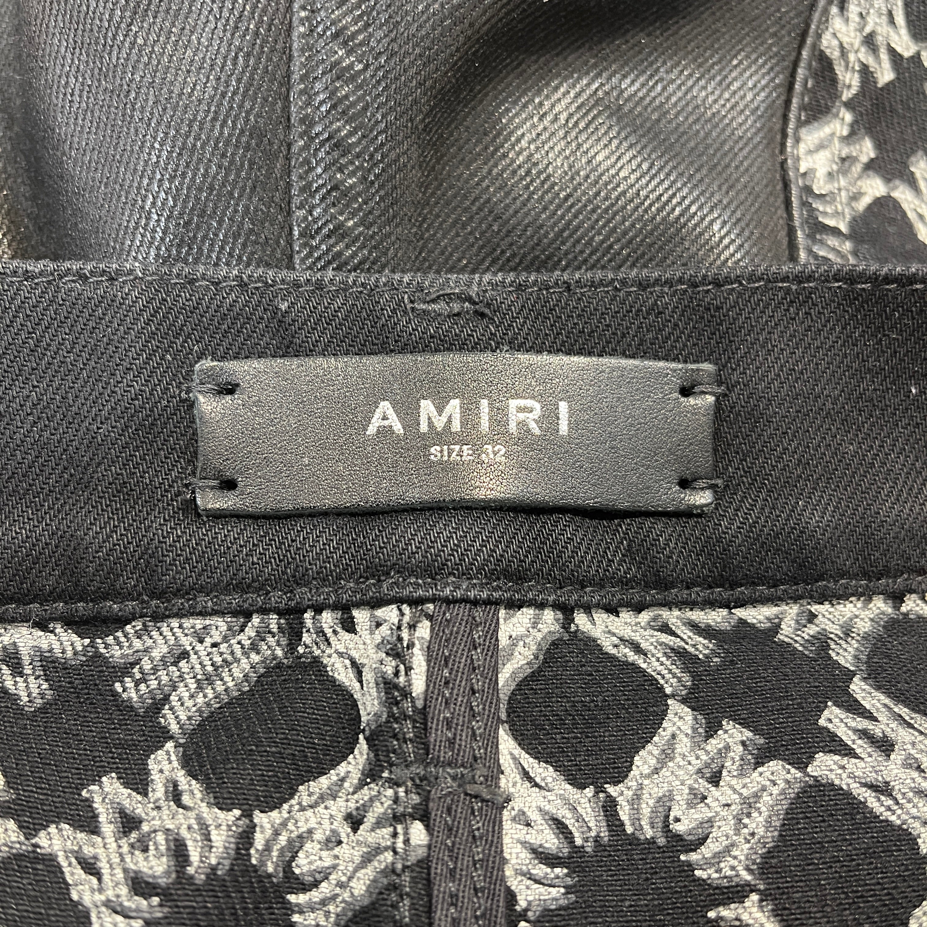 AMIRI/Straight Pants/32/Denim/BLK/Waxed Denim view 3