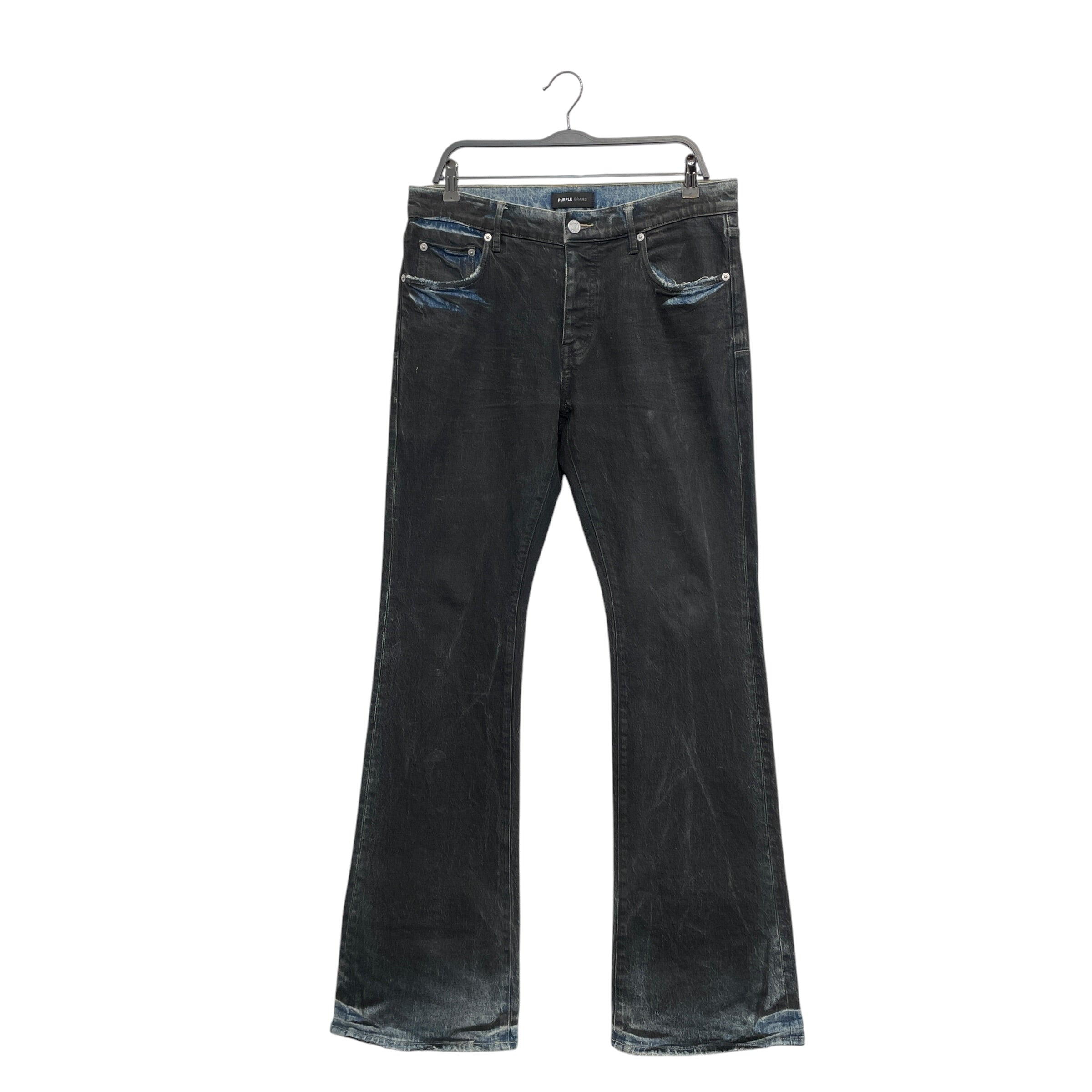 PURPLE BRAND/Straight Pants/33/Denim/BLK/Button Fly/WAX DYED P004 DCDB423 view 1
