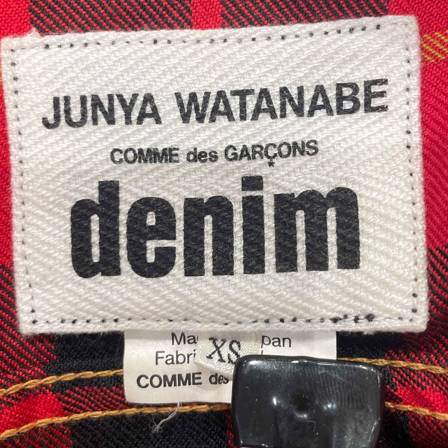 JUNYA WATANABE COMME des GARCONS/Flannel Shirt/XS/Plaid/Cotton/RED/FLANNEL JCDG DENIM view 3