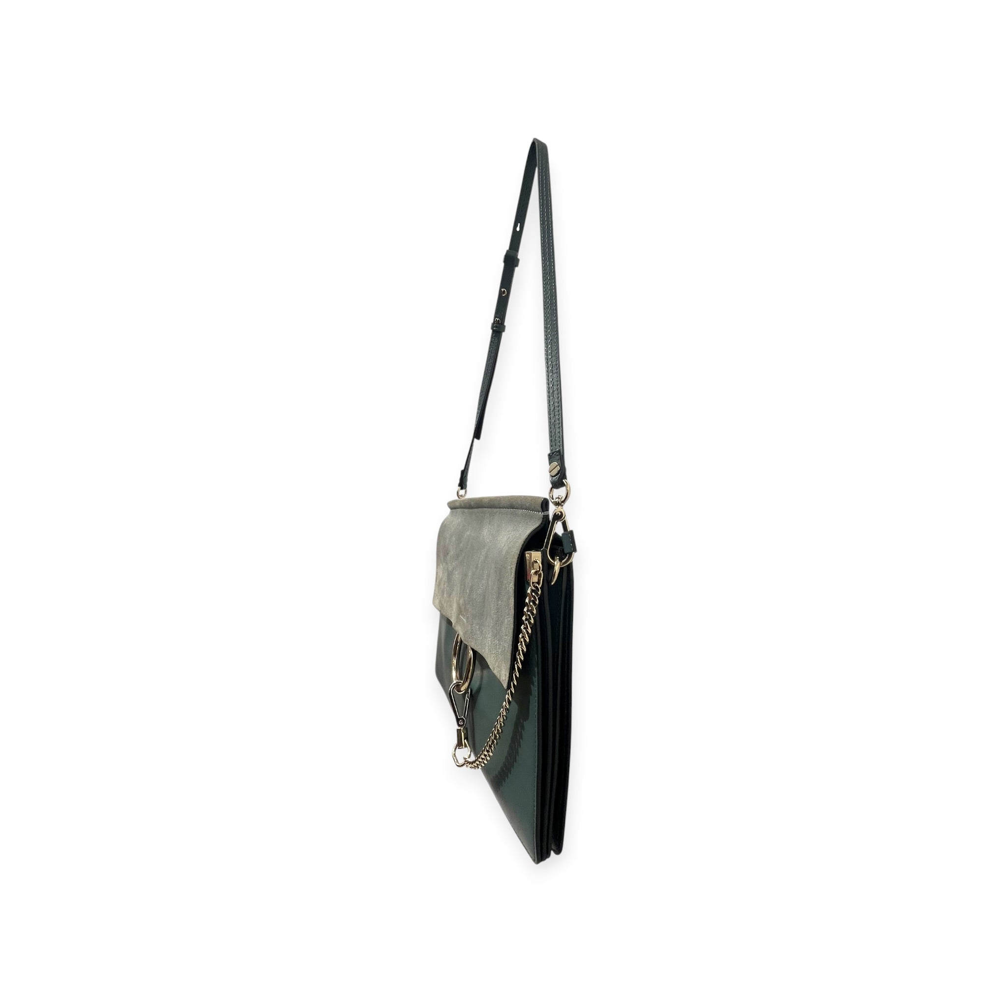 Chloe/Bag/Leather/GRN/TEAL FAYE LEATHER SUEDE BAG view 4