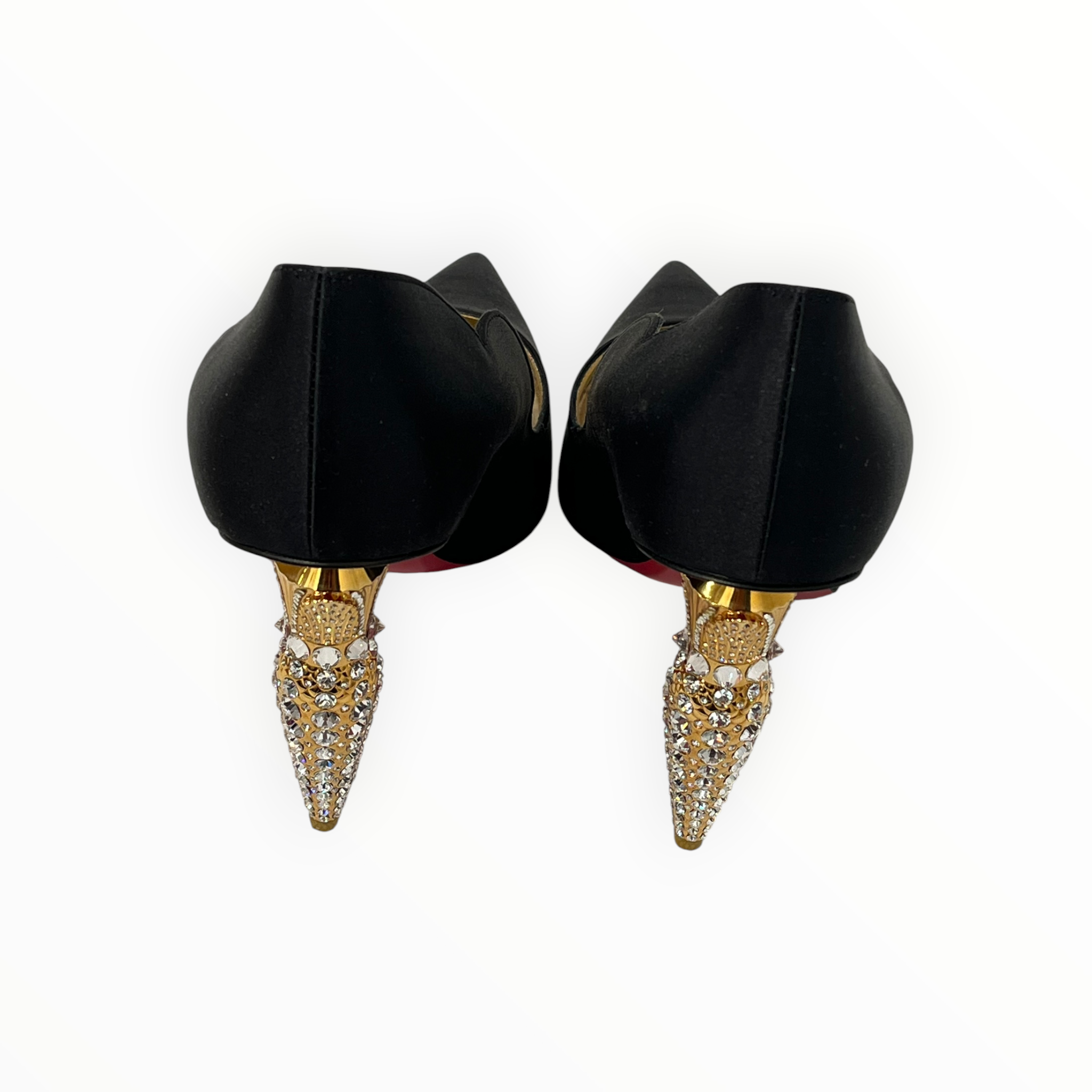 Christian Louboutin/Heels/EU 38/BLK/CRYSTAL HEEL view 4