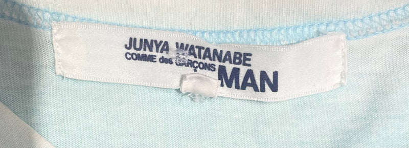 JUNYA WATANABE COMME des GARCONS MAN/T-Shirt/L/Cotton/BLU/Graphic/THE BANNER OVER US IS LOVE