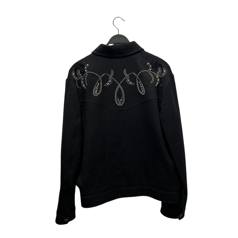 SAINT LAURENT/Jacket/58/Cotton/BLK/EMBROIDERED GEMS