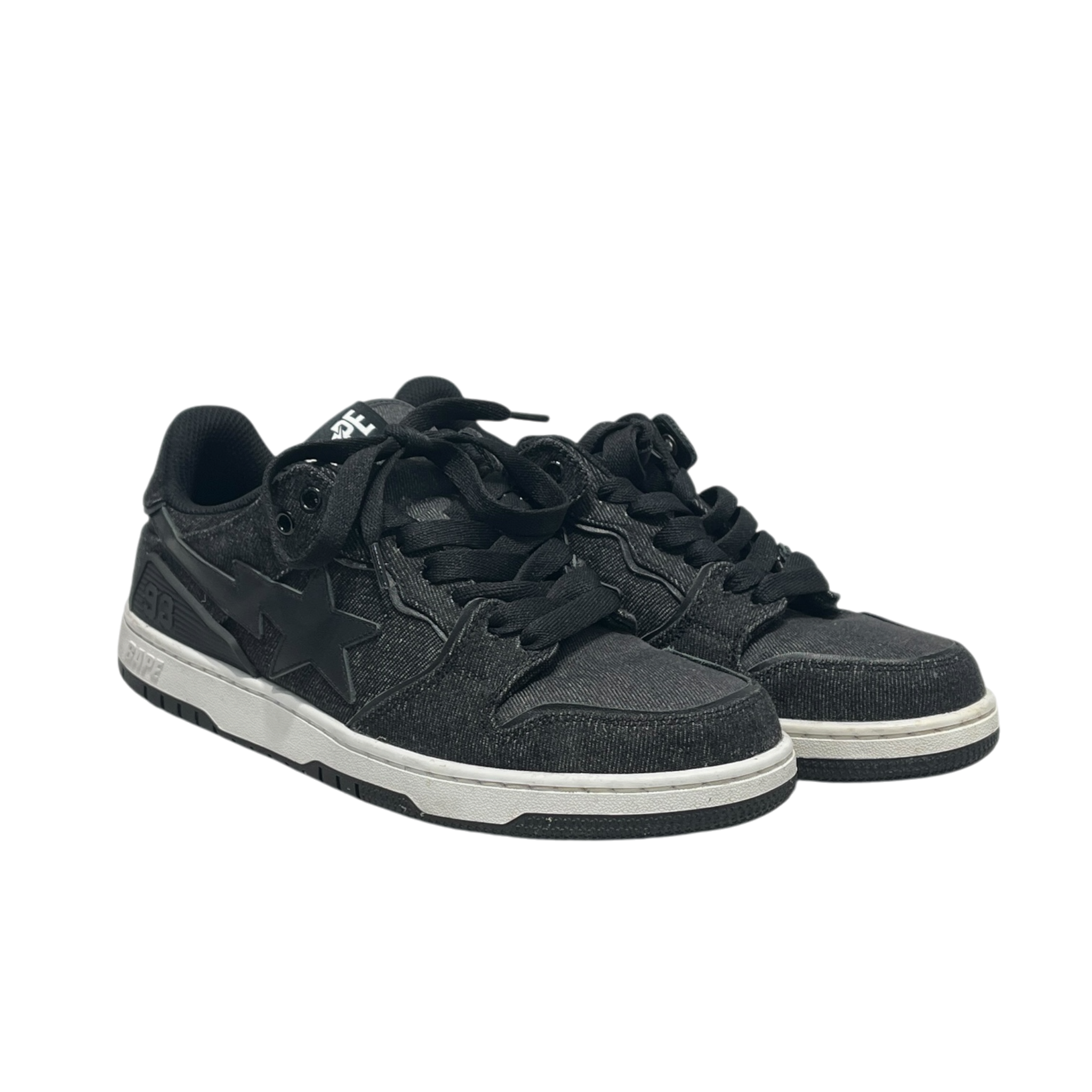 BAPE STA!/Low-Sneakers/US 8.5/Denim/BLK/BAPE STA SK8 DENIM 93' view 1