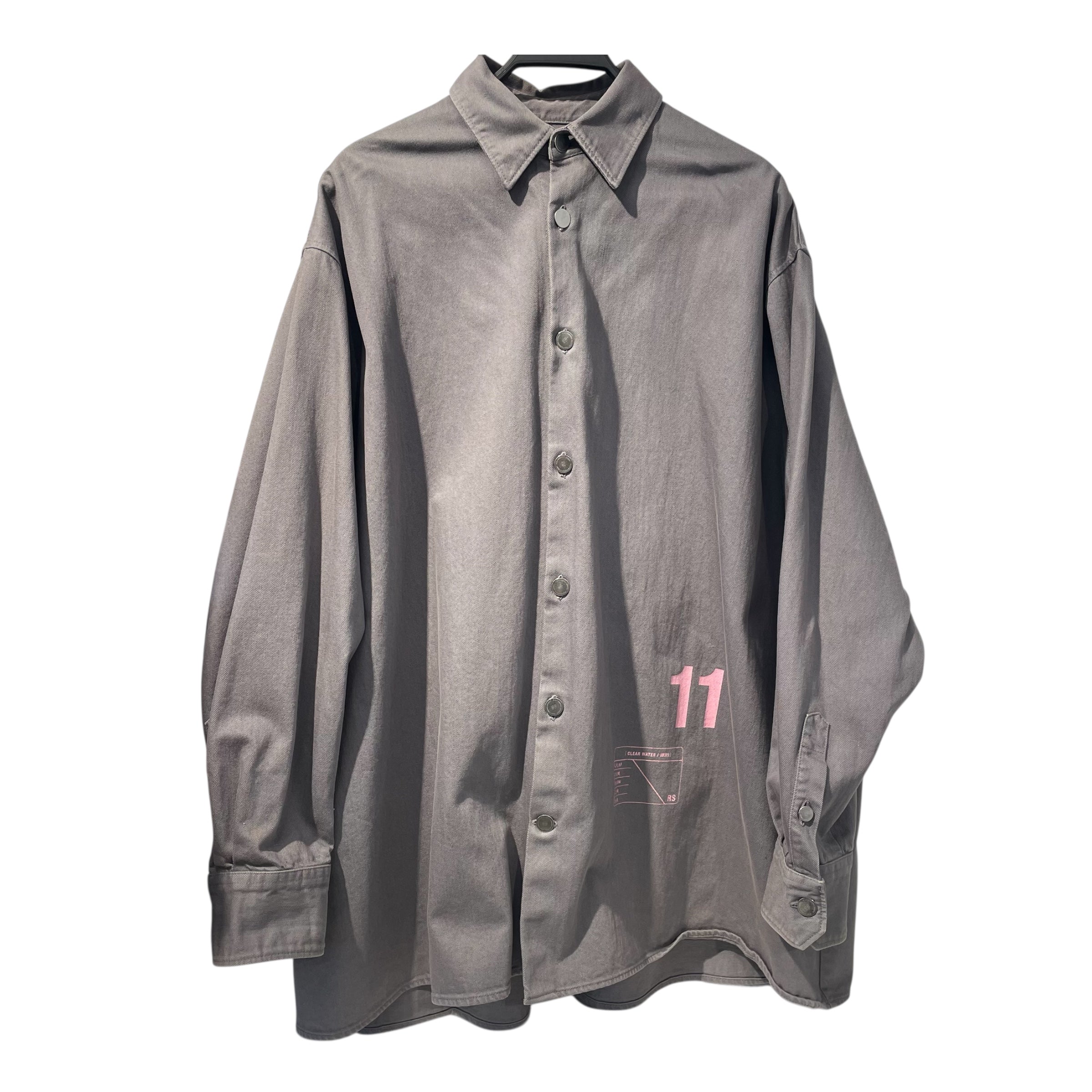 RAF SIMONS/Denim Jkt/M/Denim/GRY/Single Breasted/Graphic/RS OVERSIZED DENIM SHIRT COAT view 1