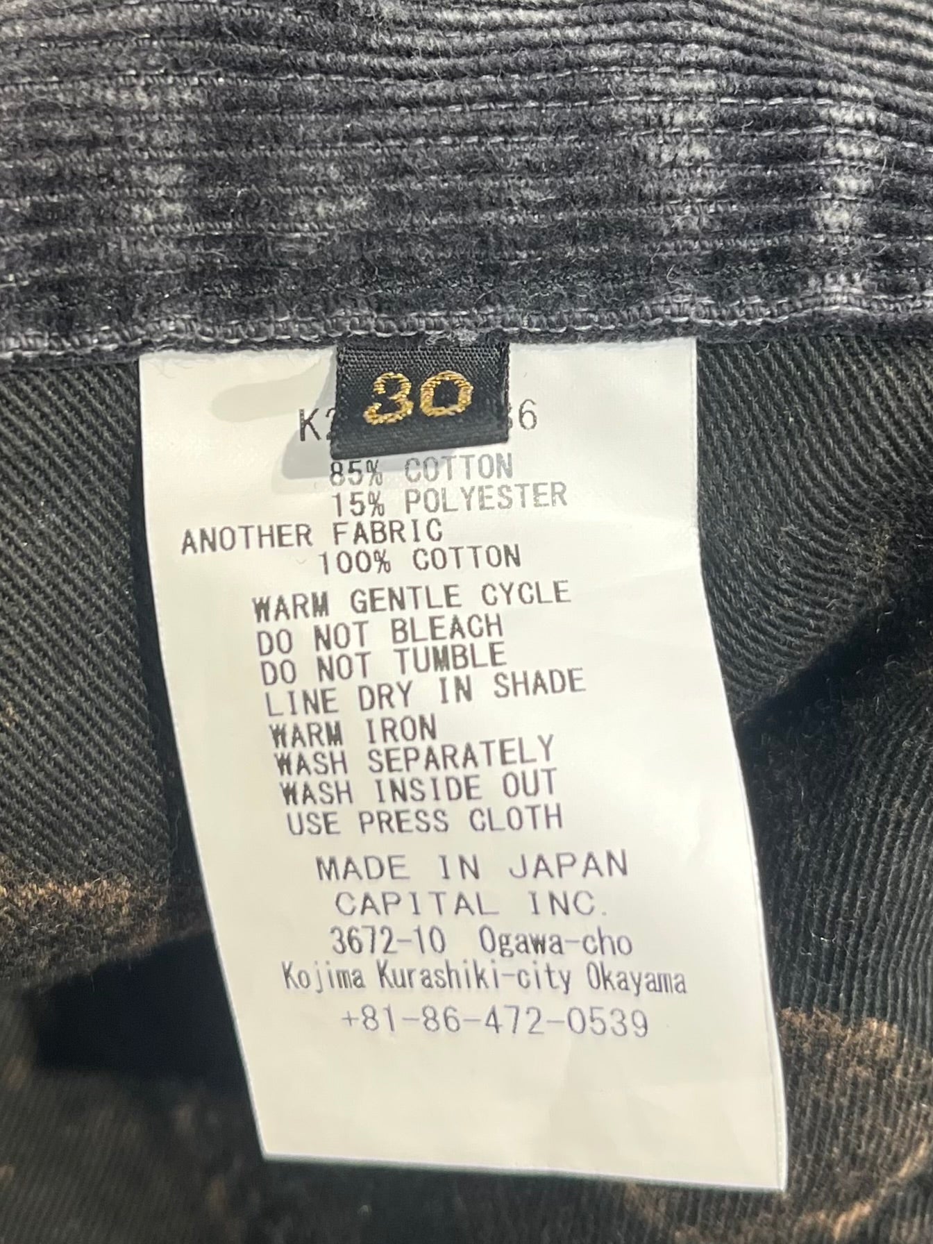KAPITAL/Pants/30/Cotton/GRY/CORDUROY-SLIGHT FLARE view 3