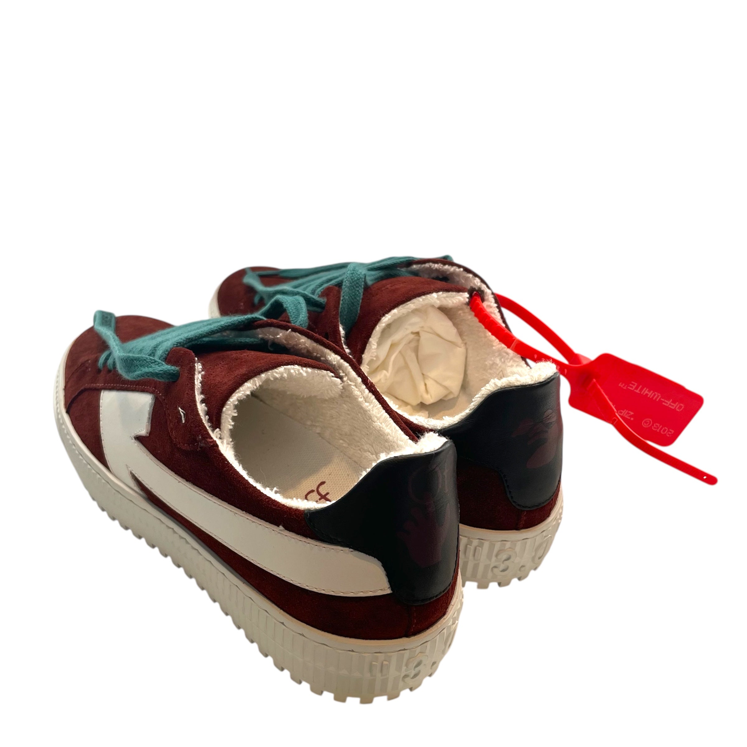 OFF-WHITE/Low-Sneakers/EU 36/Suede/BRW/TEAL LACES/TOWEL INSIDE view 2