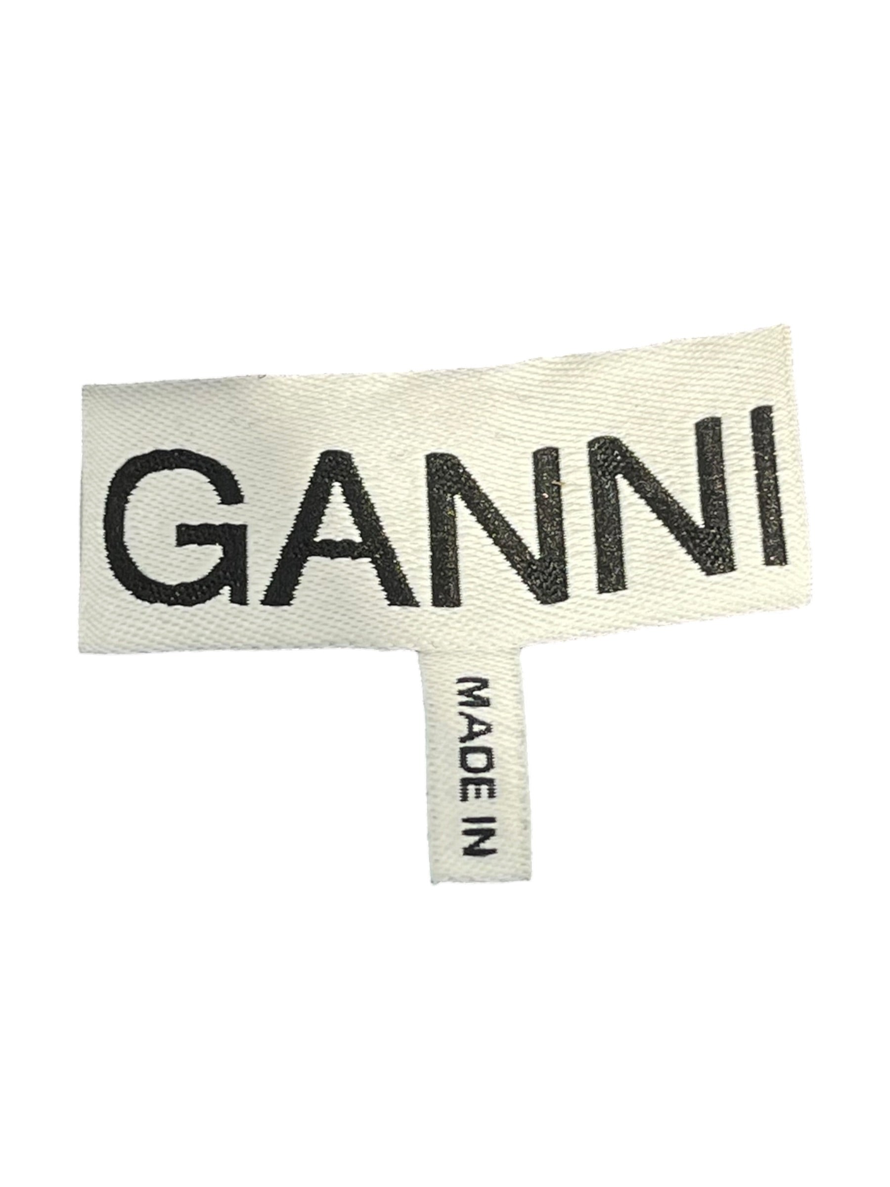 GANNI/Straight Pants/40/Cotton/BLK/SLACKS WIDE FLARE view 3