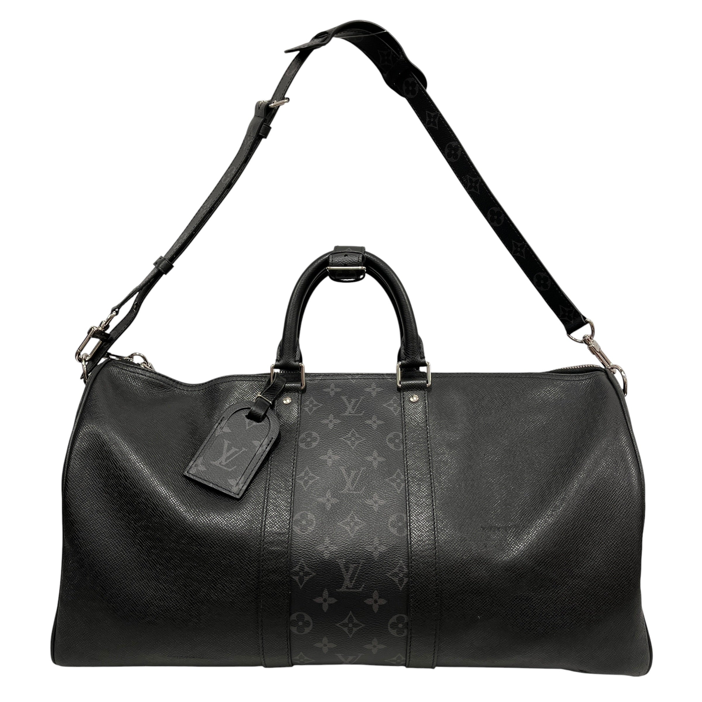 LOUIS VUITTON/Luggage/Monogram/Leather/BLK/Bandouliere 50 Keepall Duffle view 1