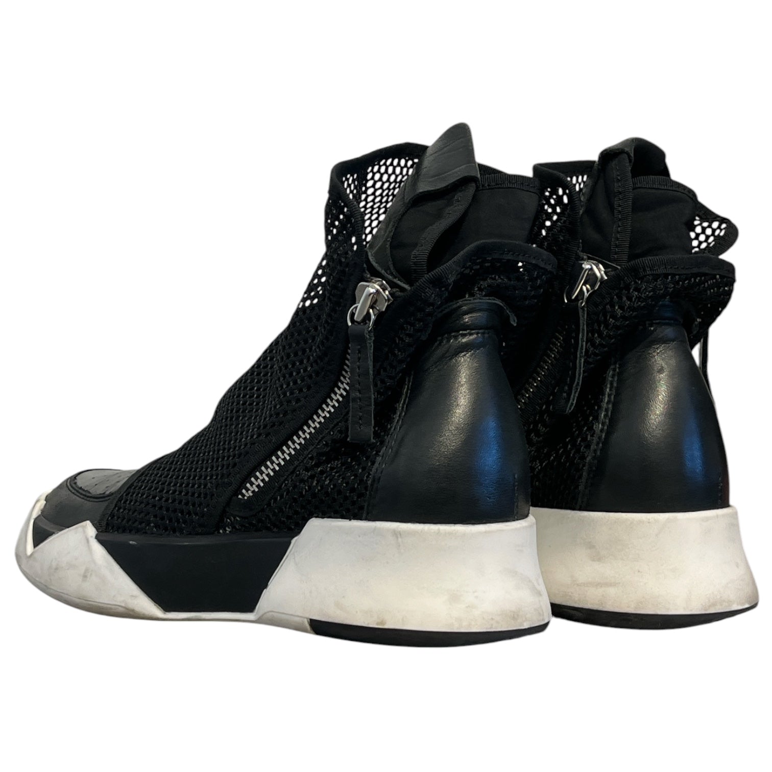 CINZIA ARAIA/Boots/US 10.5/Leather/BLK/fishnet zip up view 2