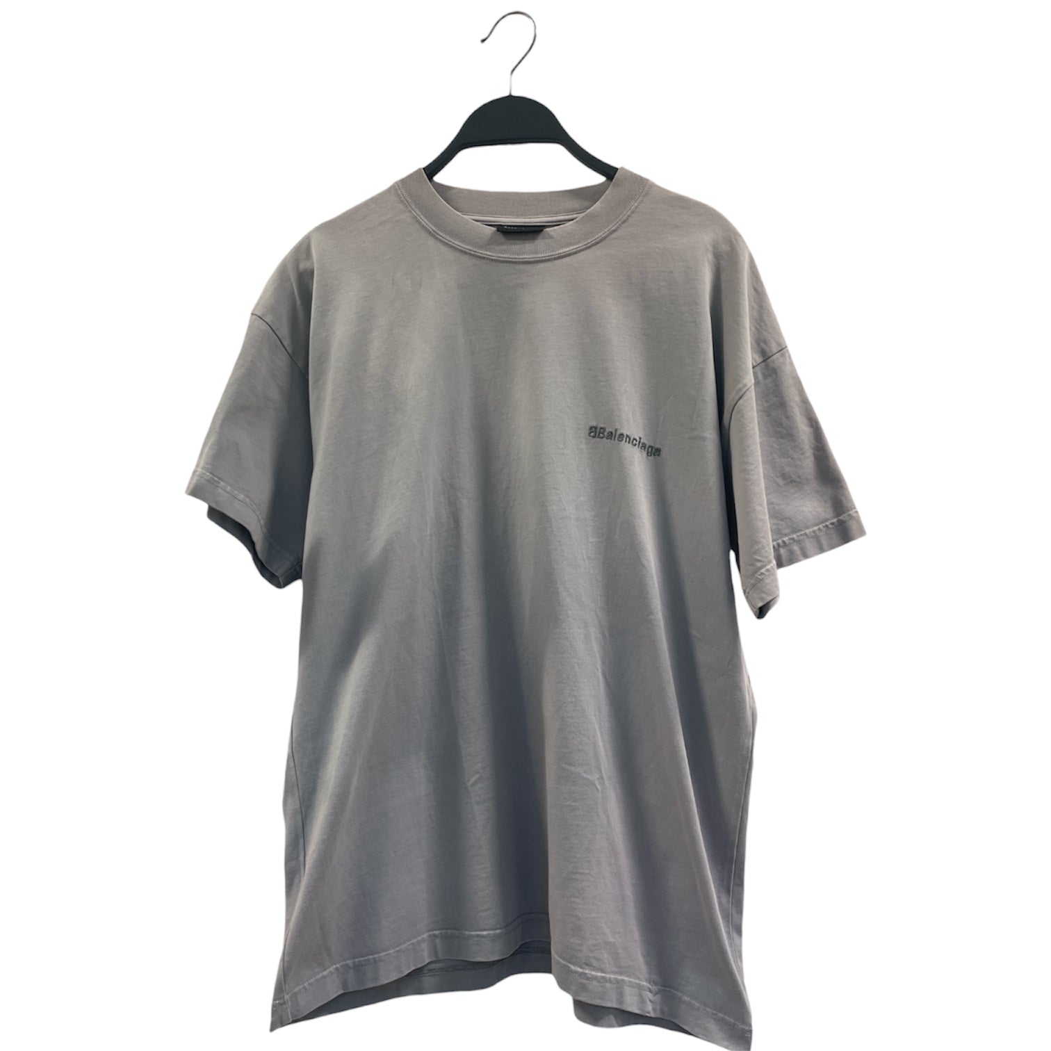 BALENCIAGA/T-Shirt/S/Cotton/GRY/reverse b  logo view 1