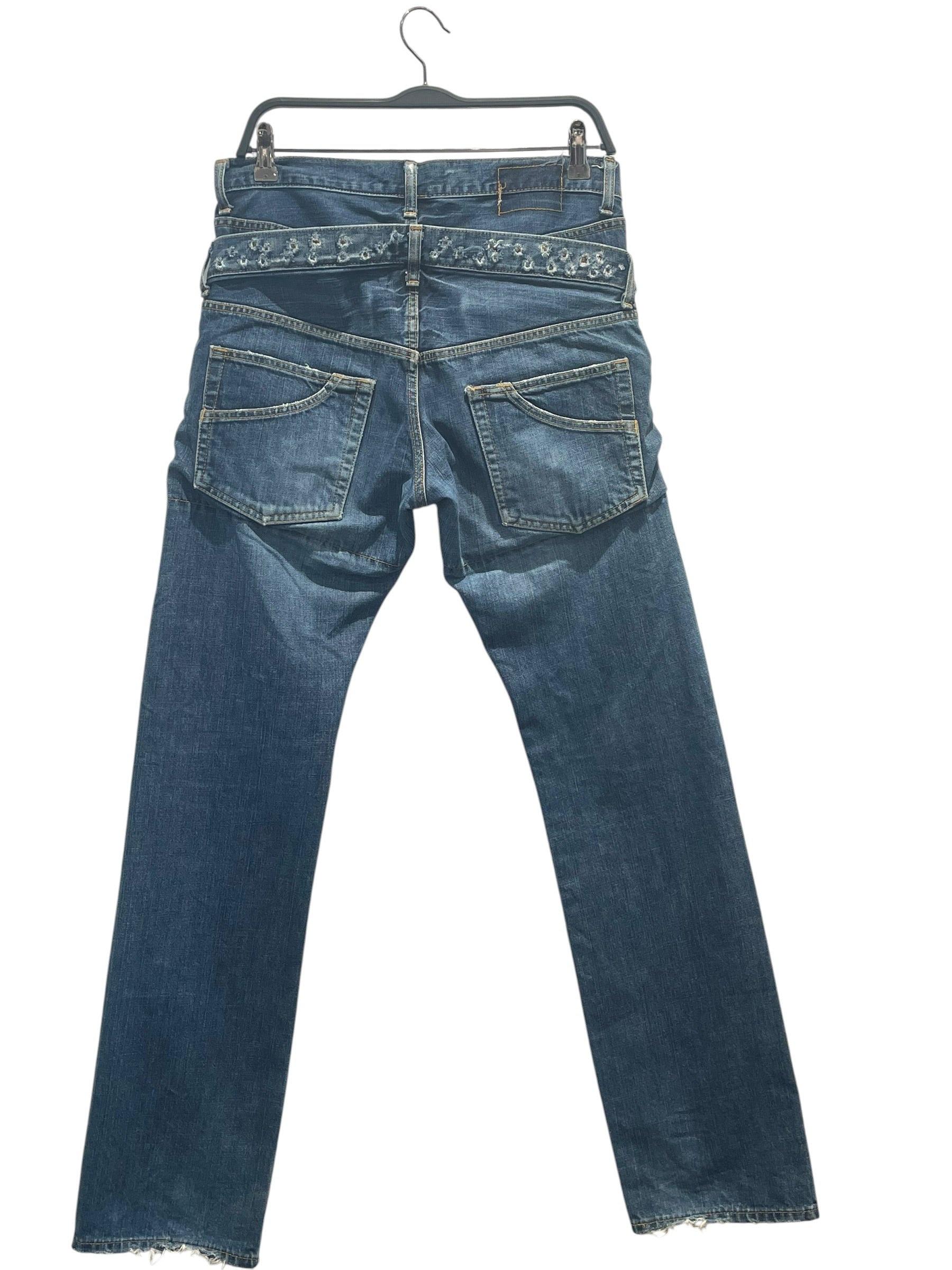 cabane de zucca/Pants/30/Cotton/IDG/Doube Waist Distressd waist view 2