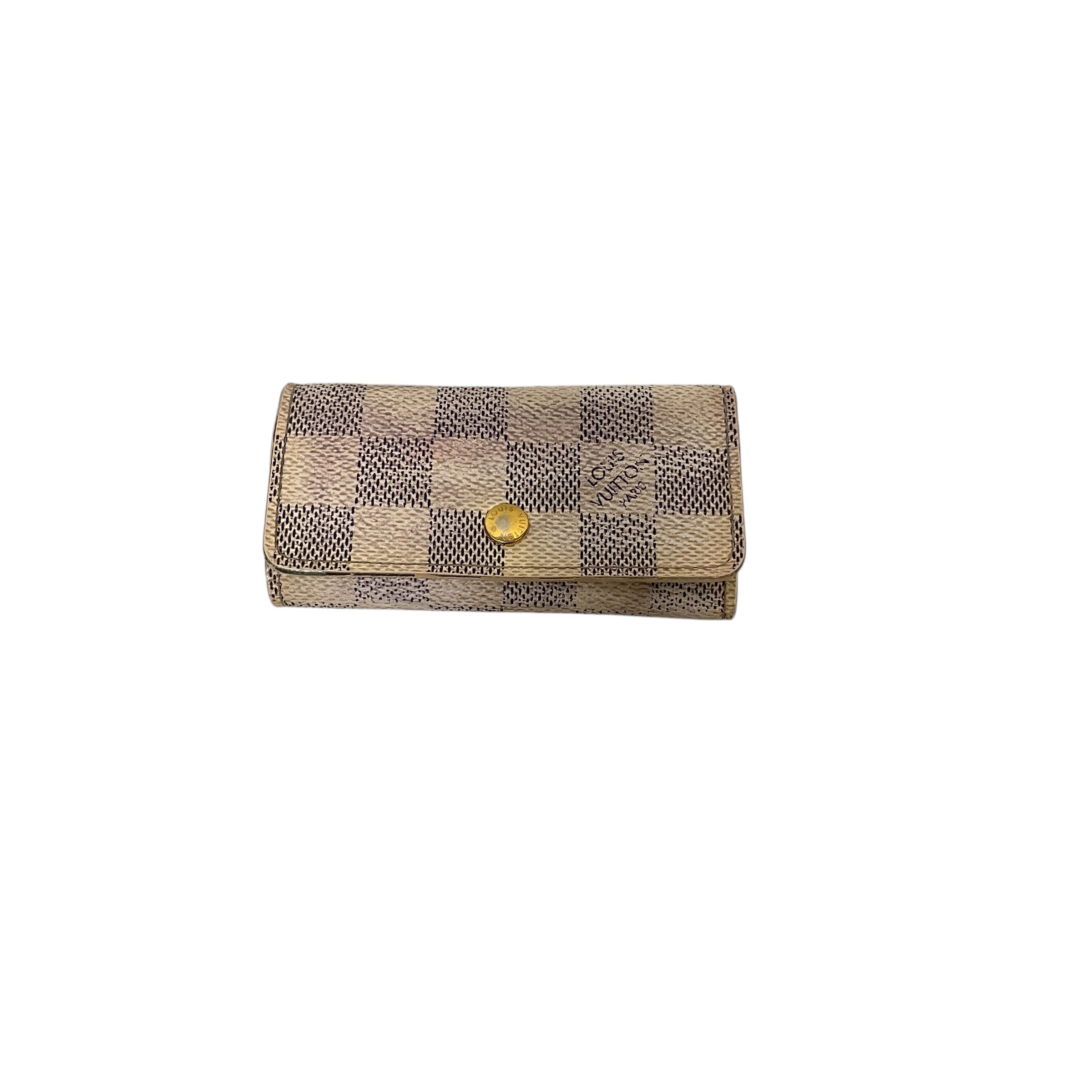LOUIS VUITTON/Key Case/Monogram/Leather/WHT/DAMIER KEYRING WALLET view 1