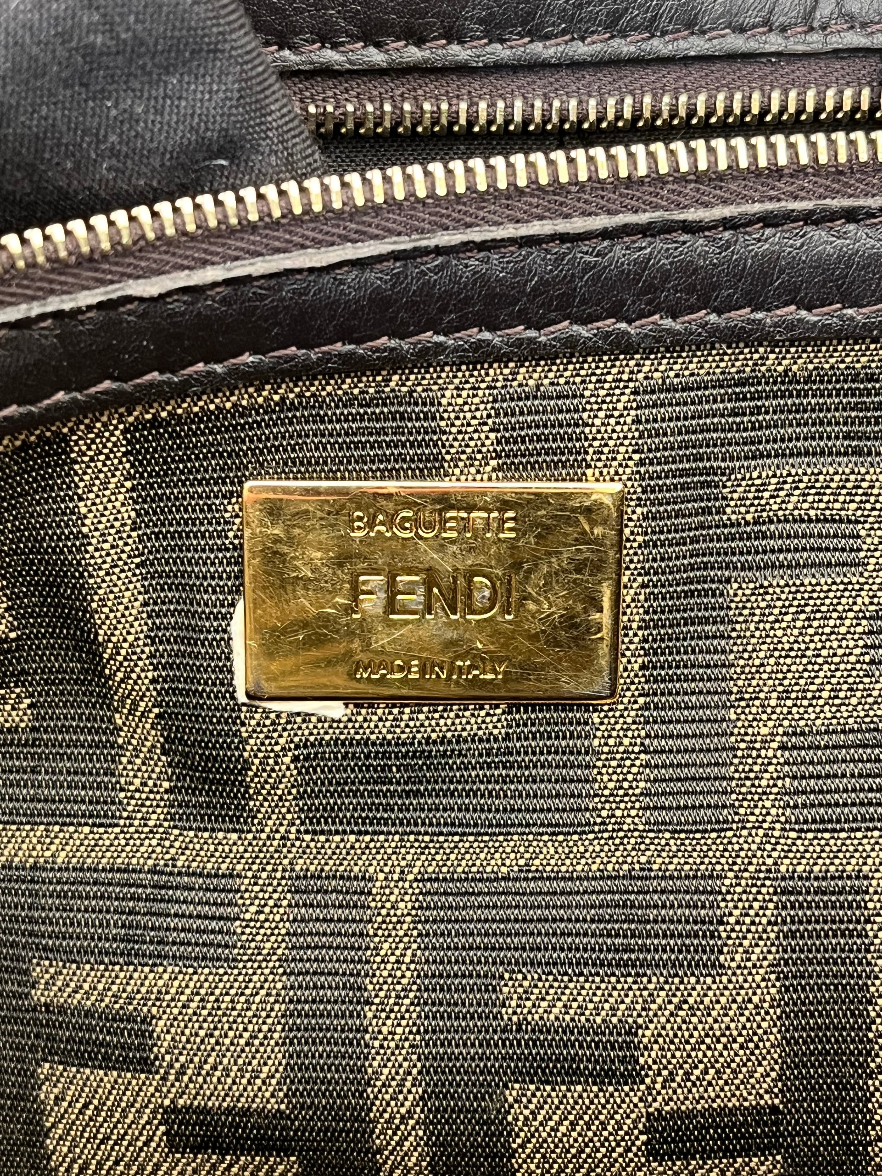 FENDI/Cross Body Bag/All Over Print/Cotton/BRW/Baguette bag |Fendi Amor strap view 7