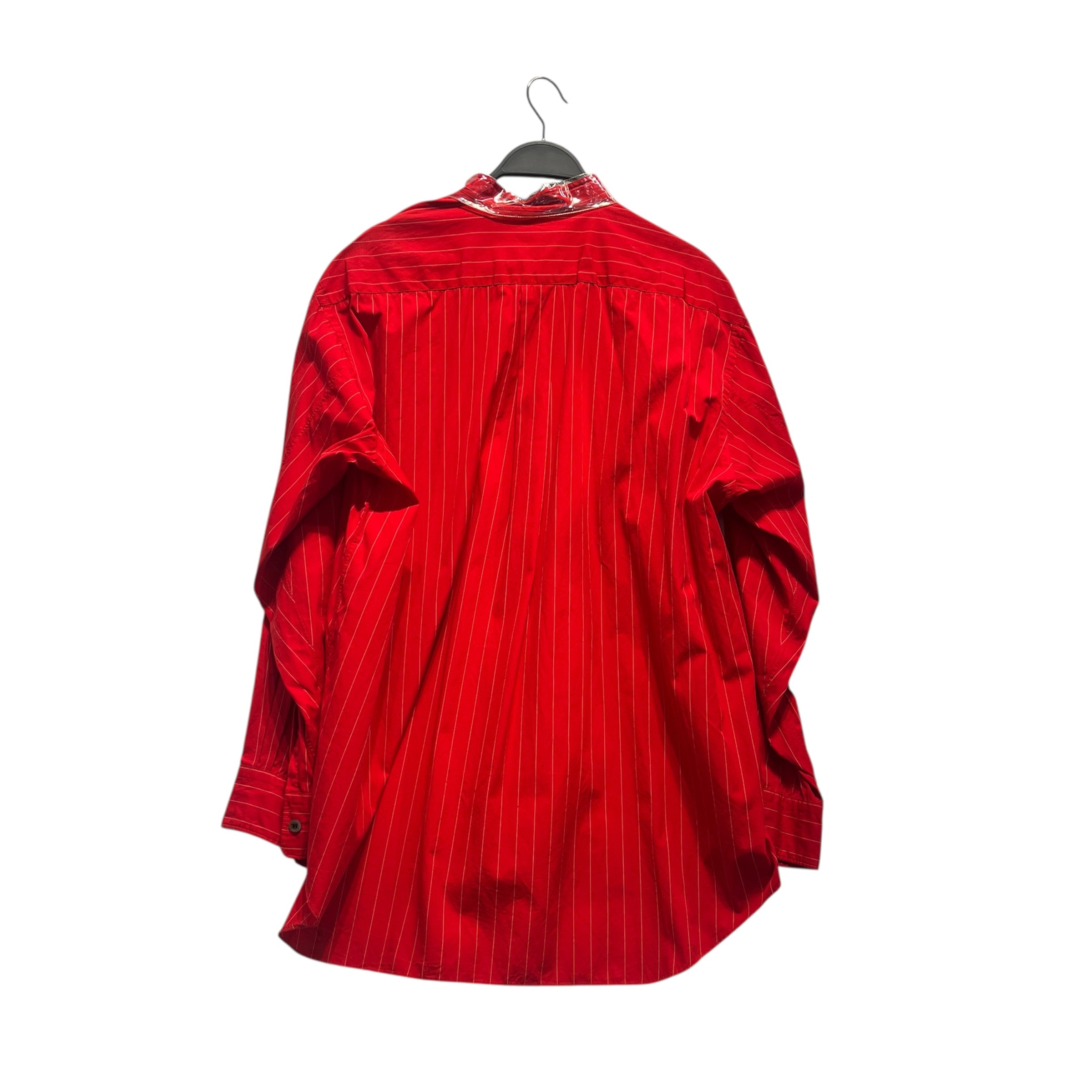 COMME des GARCONS HOMME PLUS/LS Shirt/Cotton/RED/Stripe/CLEAR COLLAR 1991 view 2