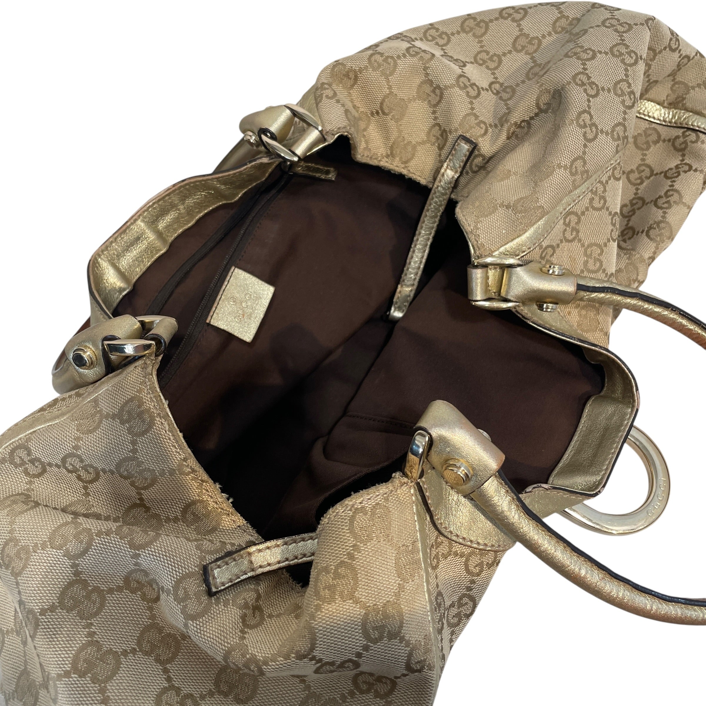 GUCCI/Hand Bag/Monogram/Cotton/GLD/Abbey D-Ring GG Canvas Bag view 3