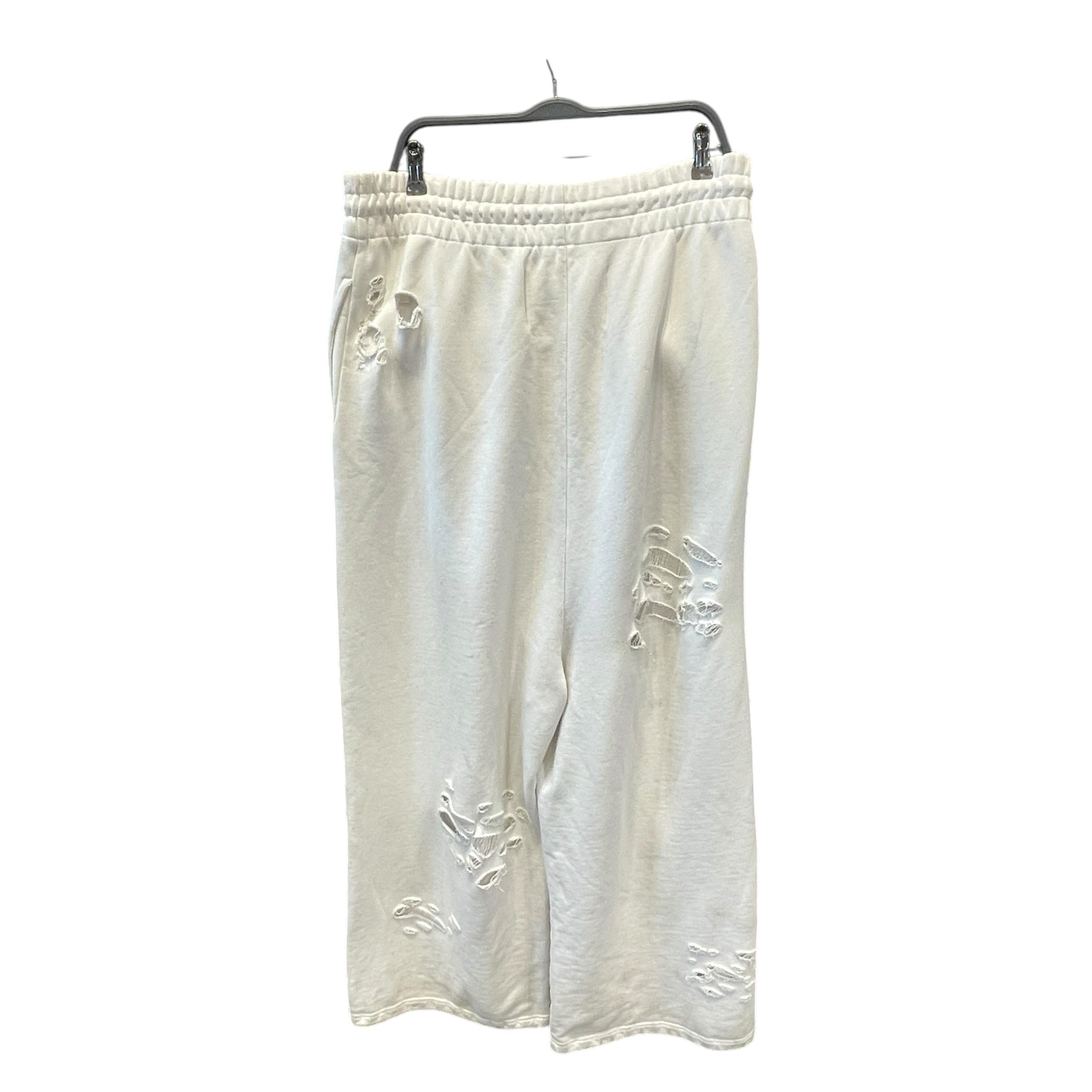 ANONYMOUS CLUB/Sarouel Pants/32/Cotton/WHT/Distressed/Graphic/ view 2
