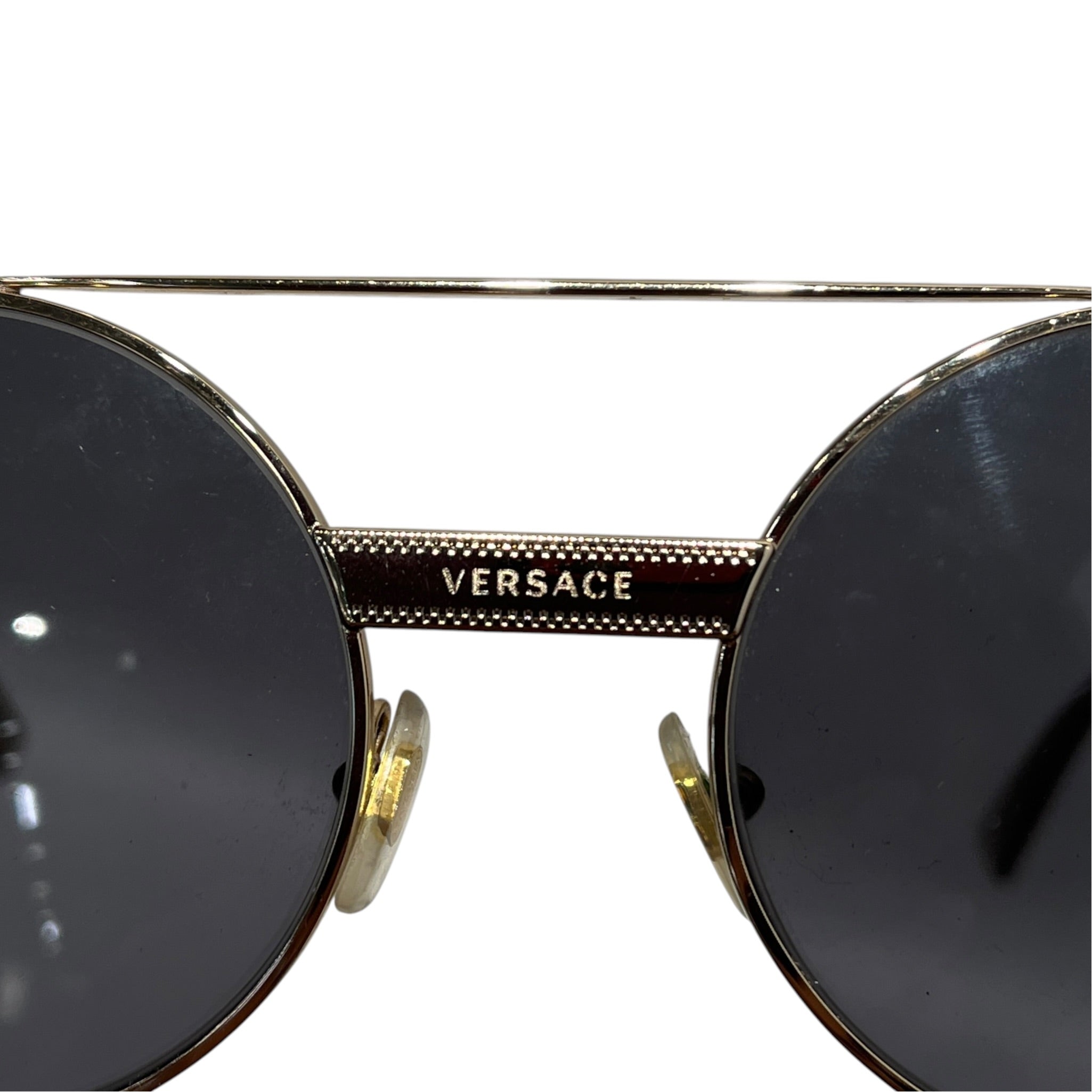 VERSACE/Sunglasses/Celluloid/GLD/M's/2210 circuklar view 5