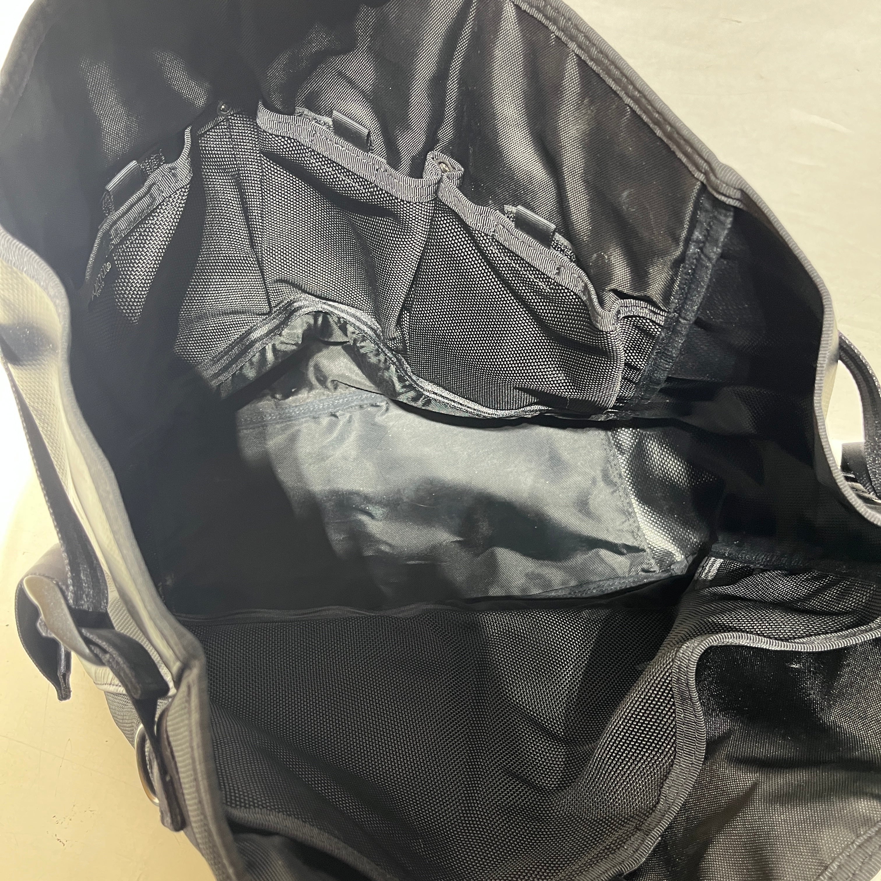 PORTER/Tote Bag/Leather/BLK/tote bag logo on bottom corner view 3