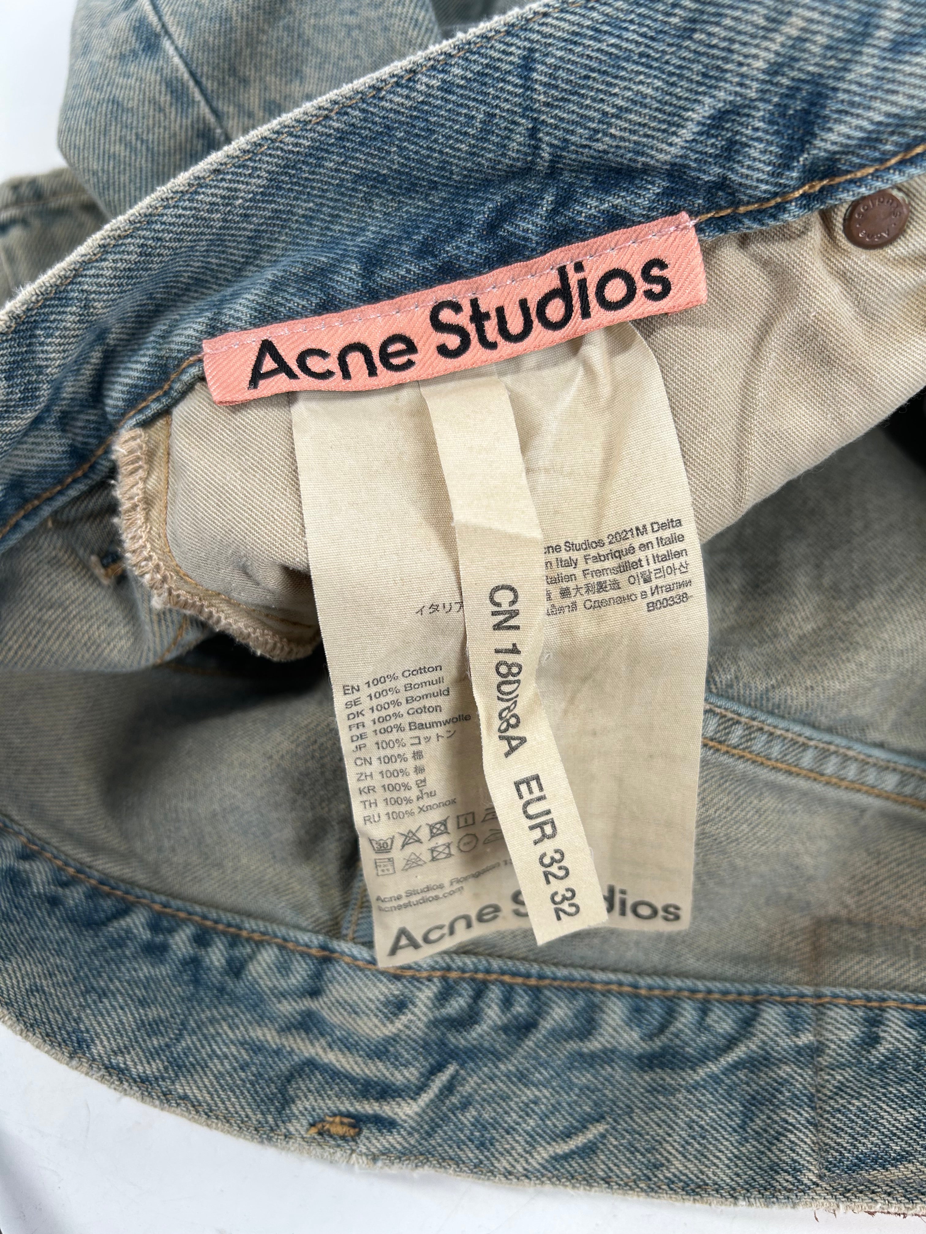 Acne Studios/Straight Pants/32/Cotton/BLU/2021M DELTA view 3