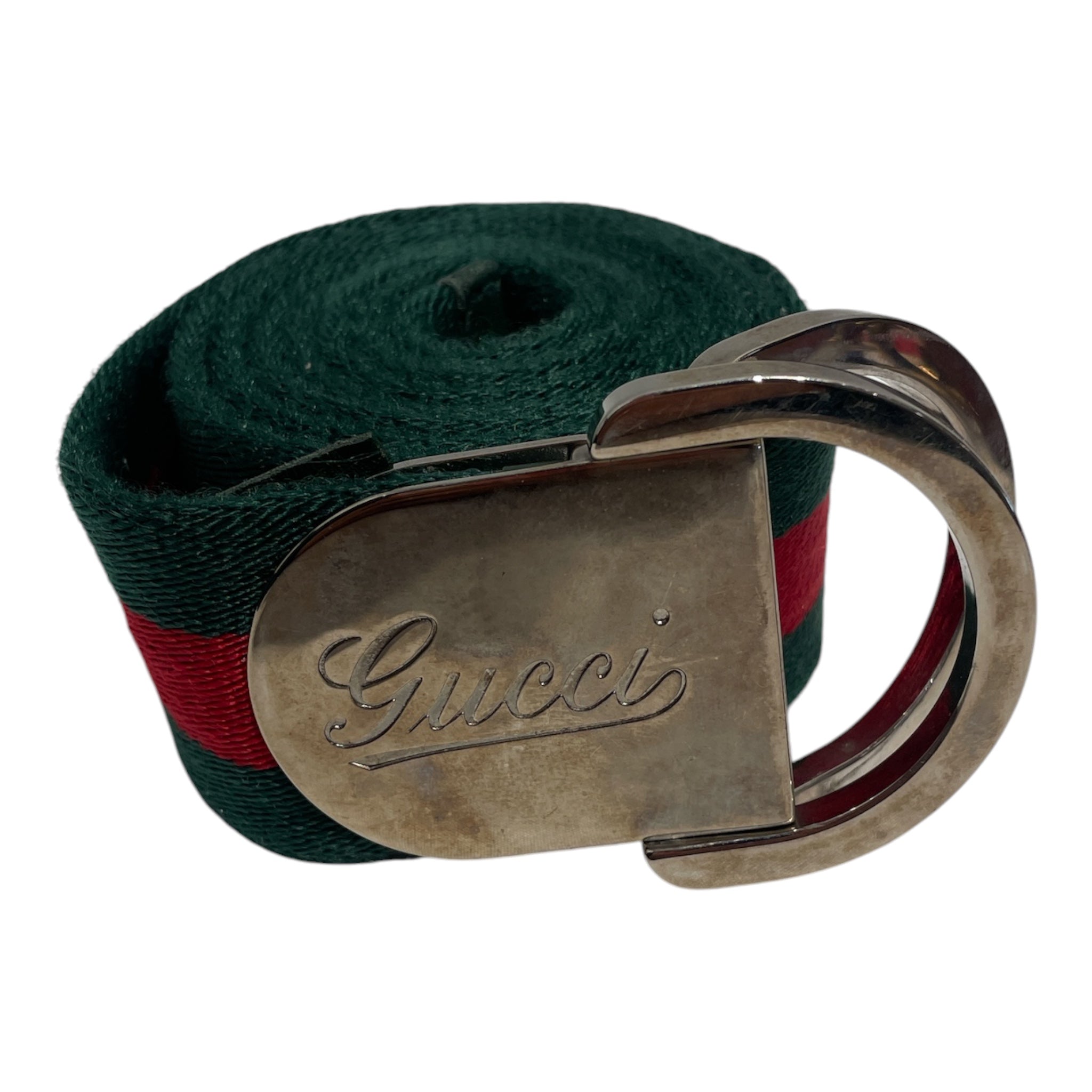 GUCCI/Belt/Stripe/Cotton/GRN/Old Logo Stripe Belt view 1