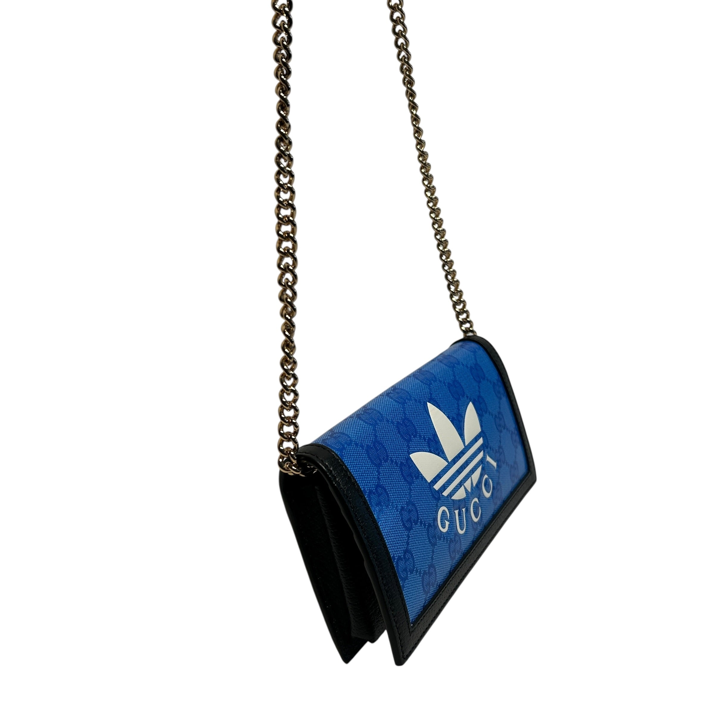 GUCCI/adidas/Cross Body Bag/Monogram/Leather/BLU/Chain Wallet Crossbody view 6