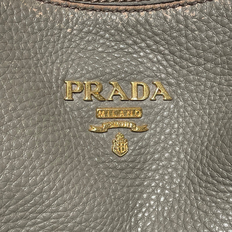 PRADA/Bag/Leather/GRY/Top Handle Shoulder Bag