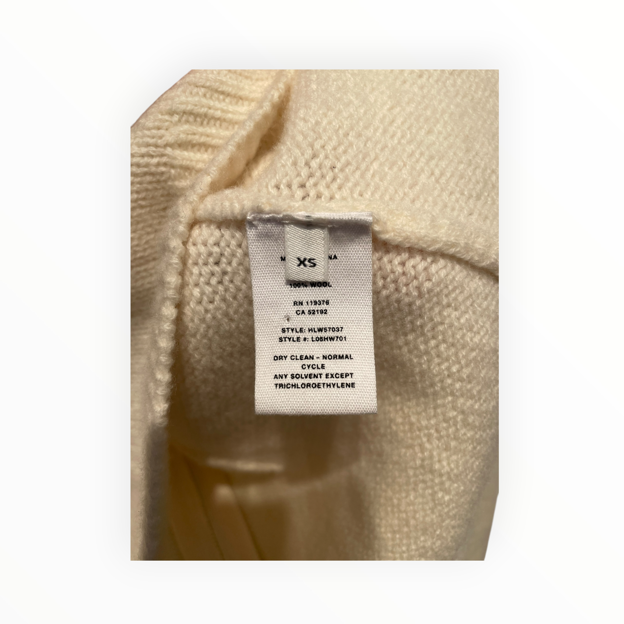 Helmut Lang/Sweater/XS/Wool/CRM/CONTOUR SWEATER view 4