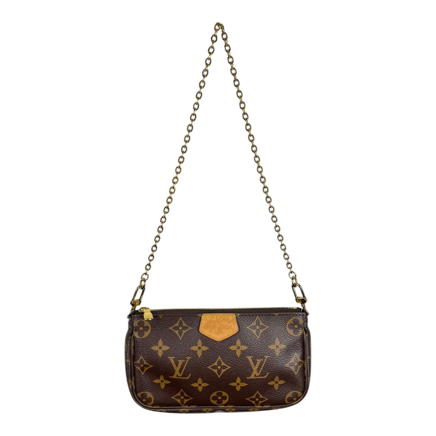 LOUIS VUITTON/Hand Bag/Monogram/Leather/BRW/Mini Pochette Bag view 1