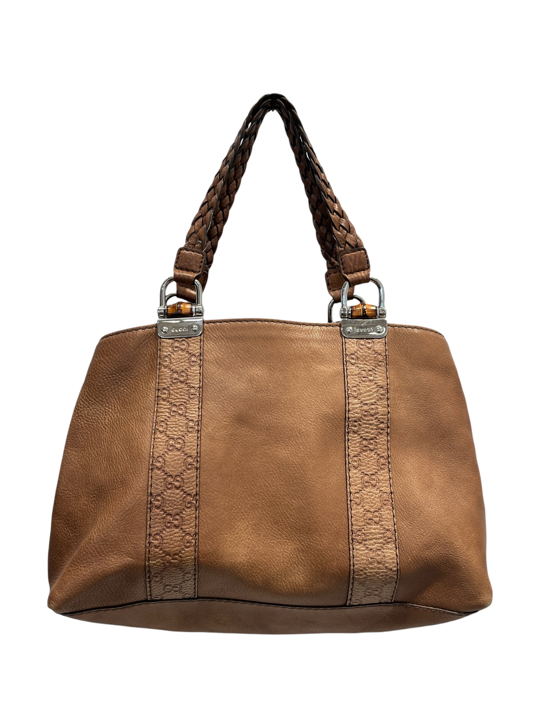 GUCCI/Bag/Leather/BRW/BAMBOO BAR TOTE BAG view 1